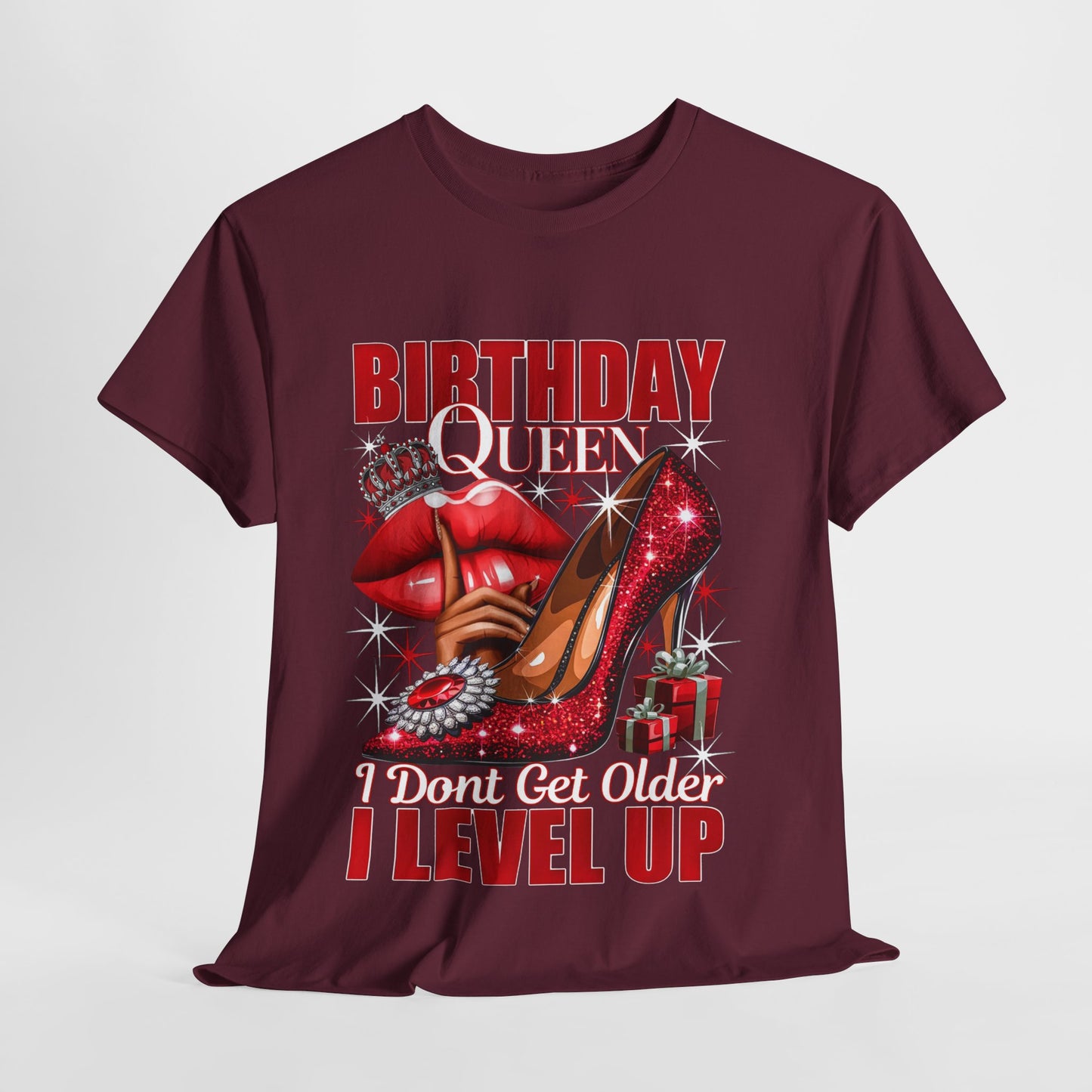 Birthday Queen Lips & Shoe #9 Heavy Cotton Tee