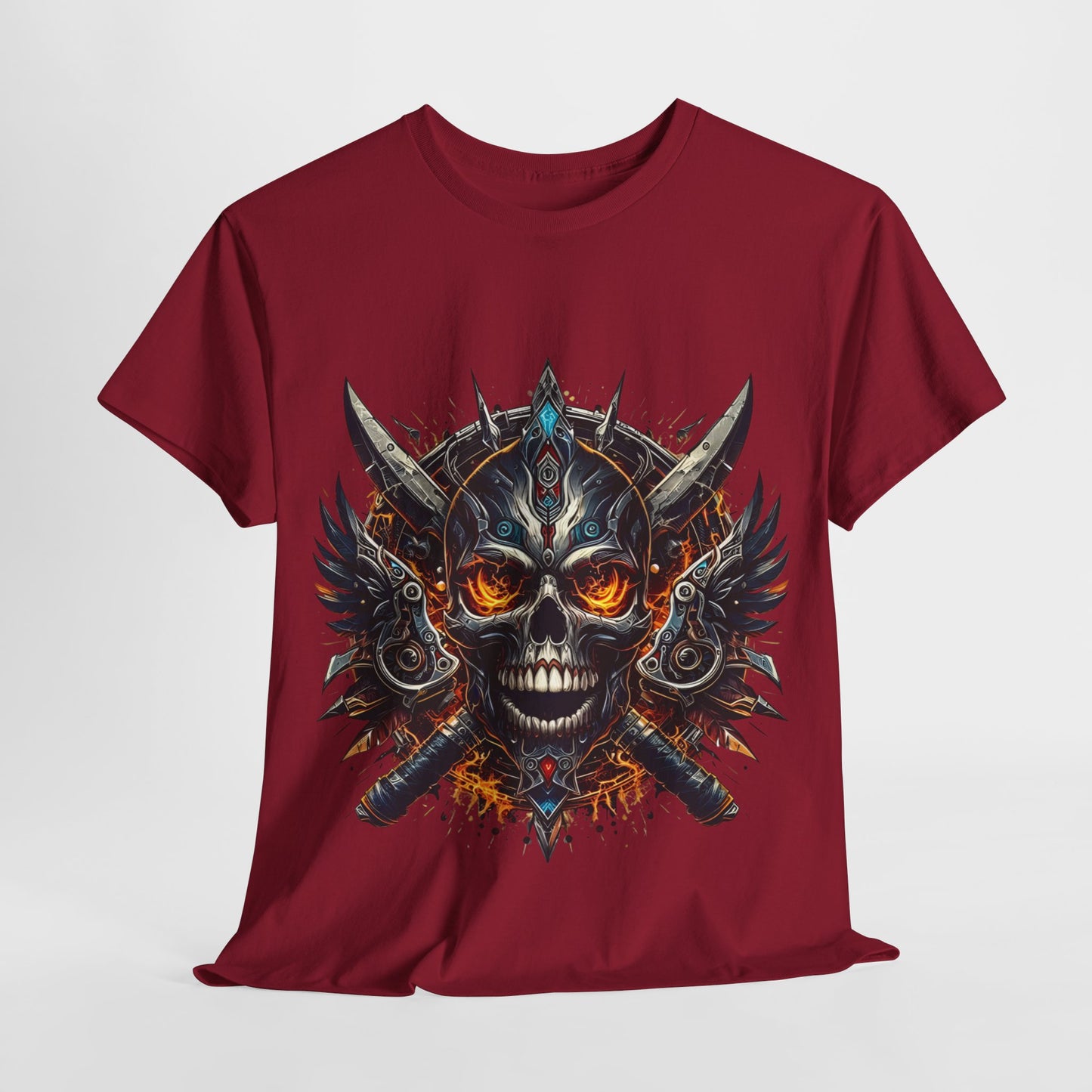Skull Warrior Head Unisex Heavy Cotton Tee - 312tshirts 2