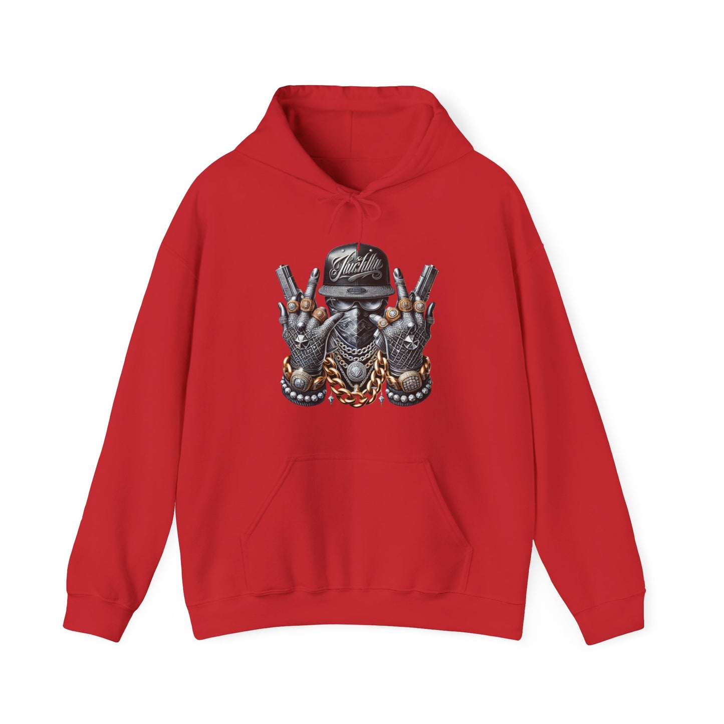 Skull Bling Hoodie – Gangster Skull Graphic Pullover
