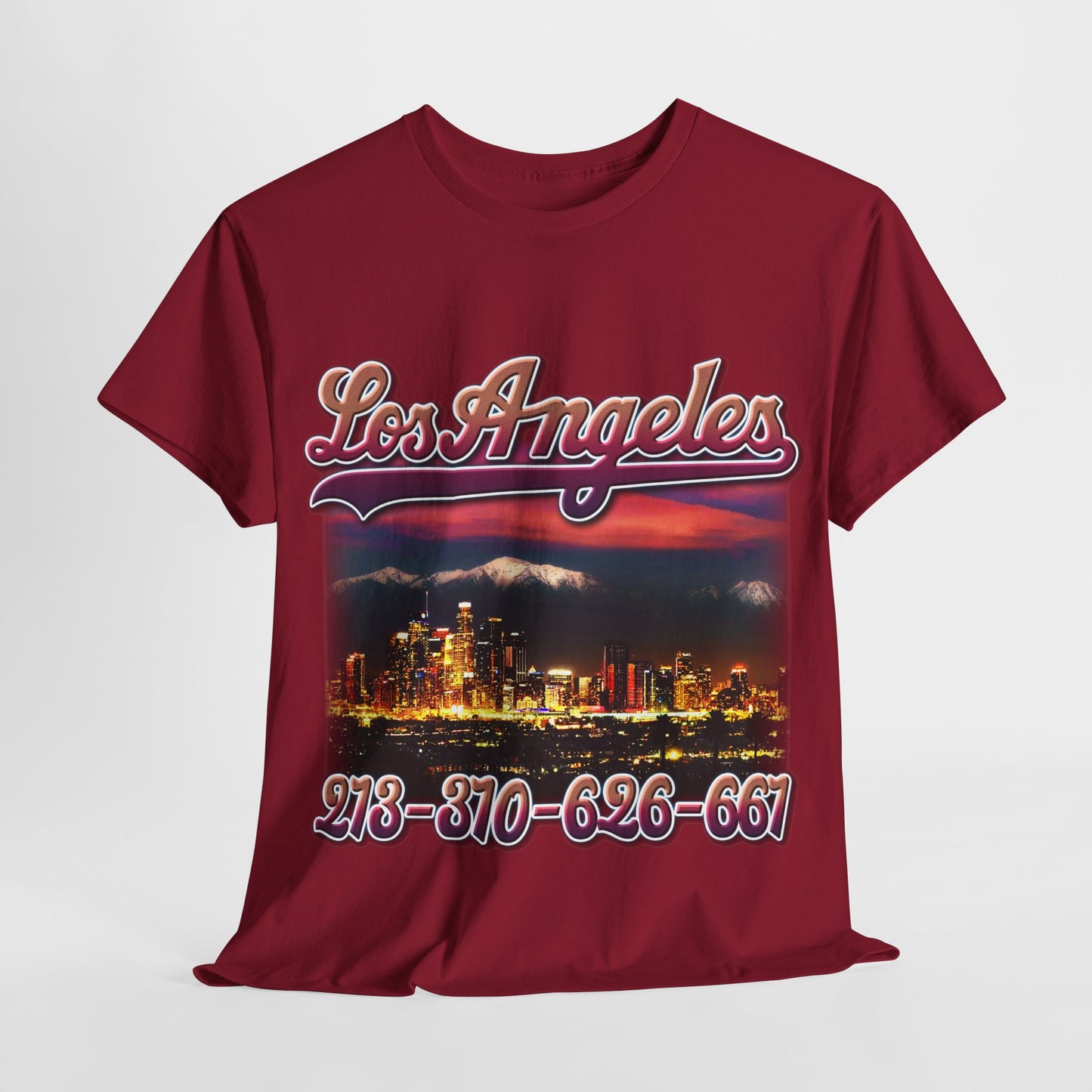 Los Angeles City Area Codes Unisex Heavy Cotton Tee - 312tshirts 2