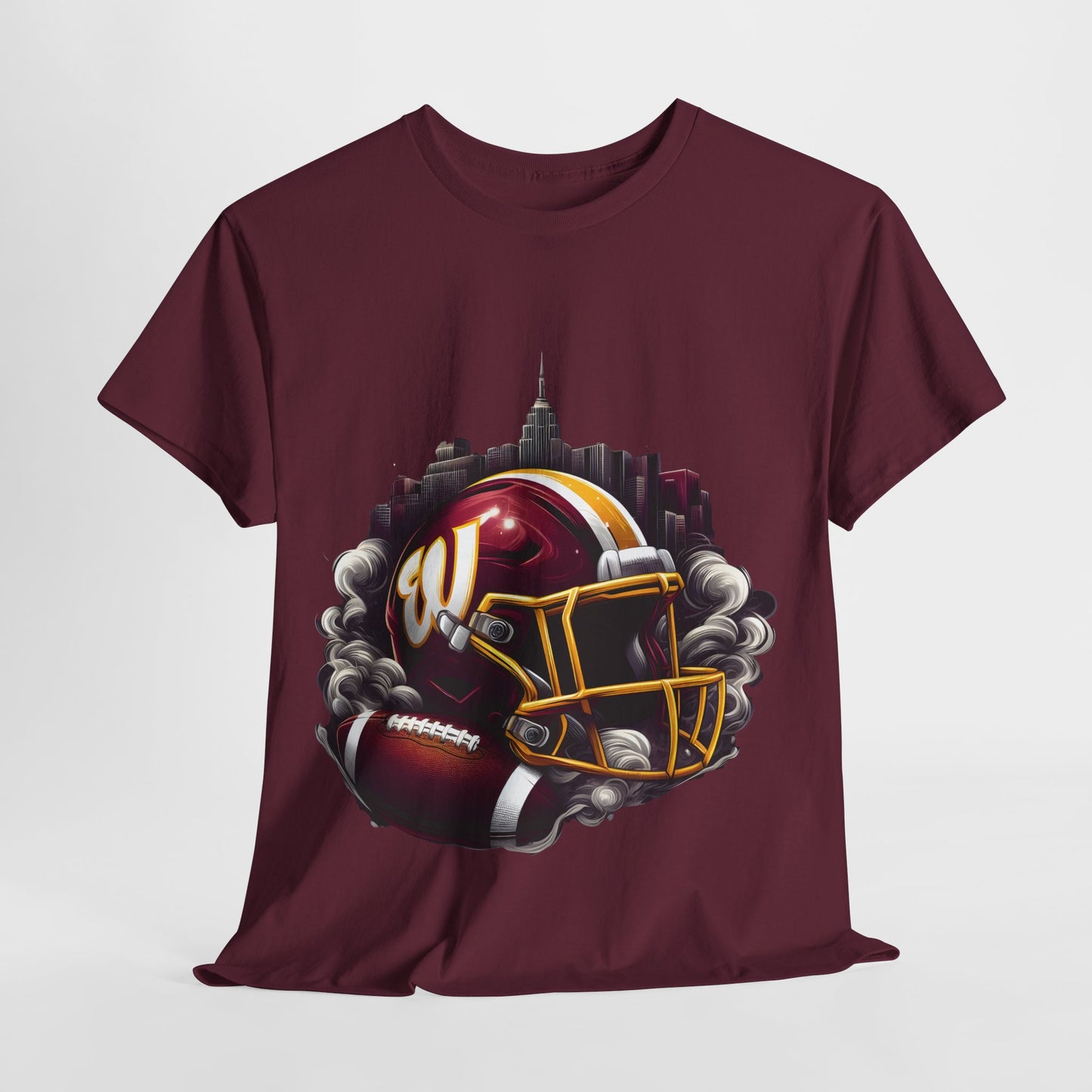 Sports Commanders Football Helmet #18 Unisex Heavy Cotton Tee
