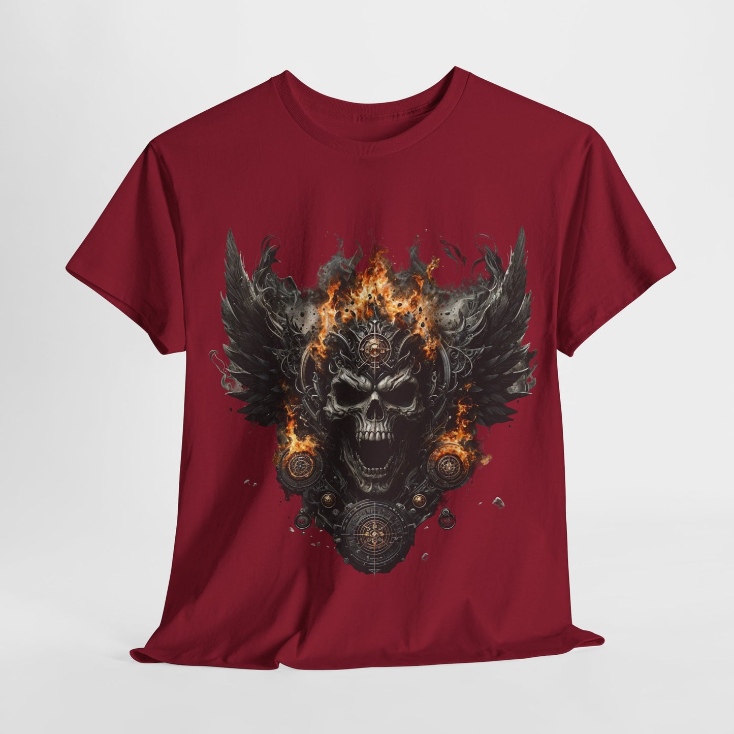 Fire Skull Wings Unisex Heavy Cotton Tee - 312tshirts 2
