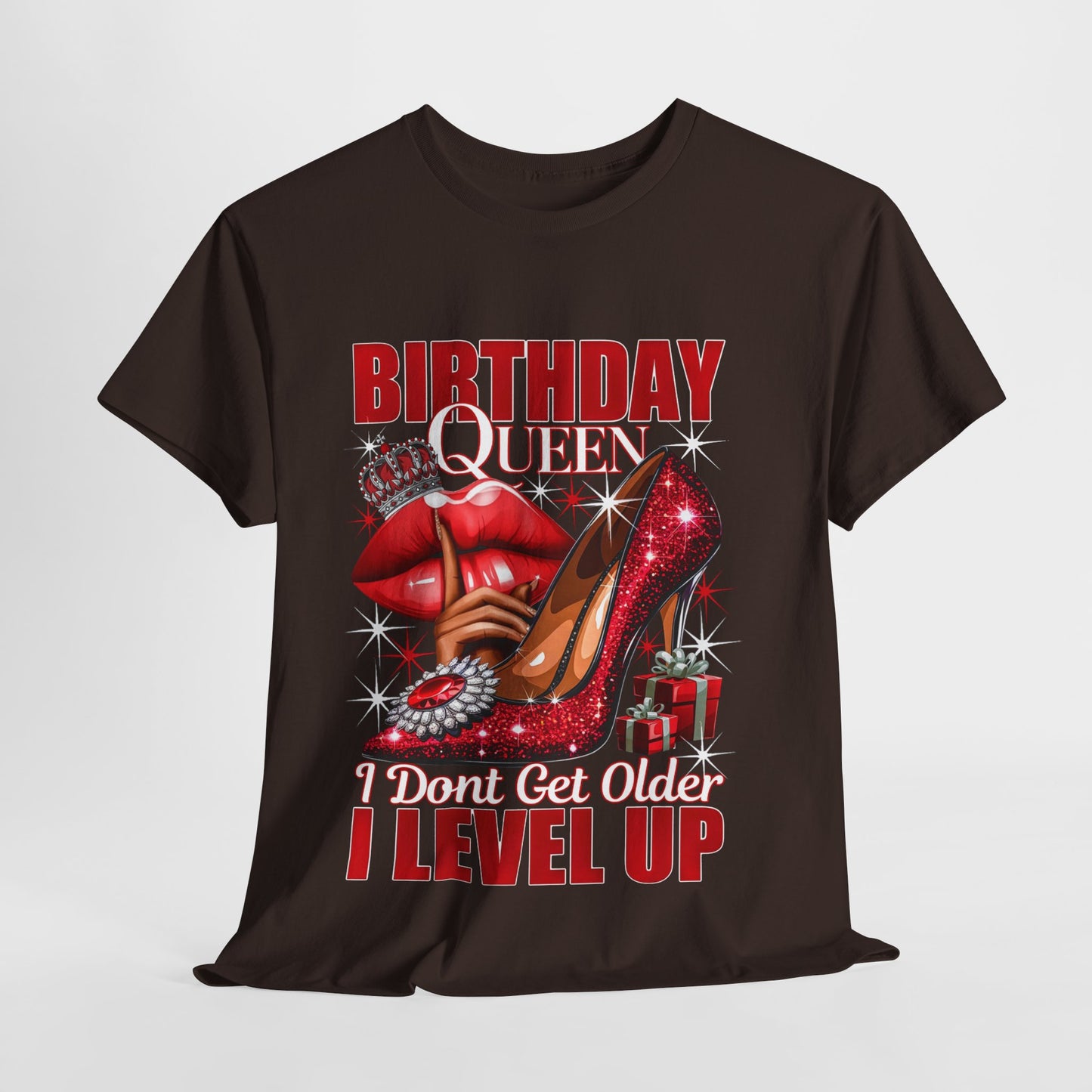 Birthday Queen Lips & Shoe #9 Heavy Cotton Tee