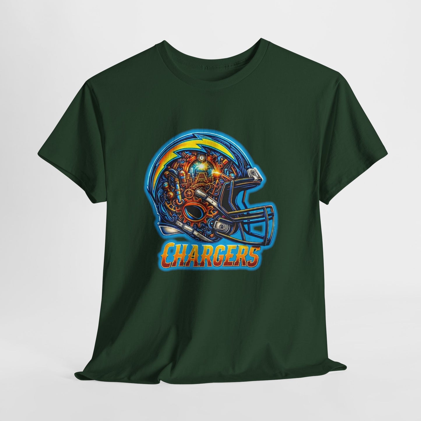 Sports Chargers Football Helmet #2 Unisex Heavy Cotton Tee