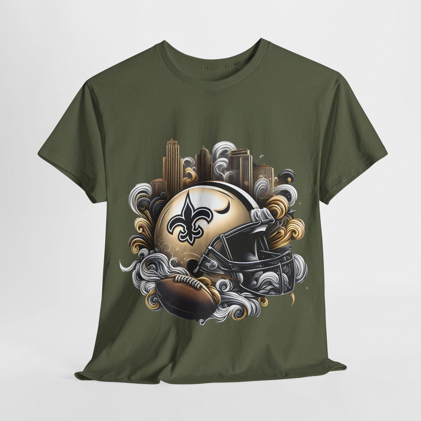 Sports Saints Football Helmet #17 Unisex Heavy Cotton Tee