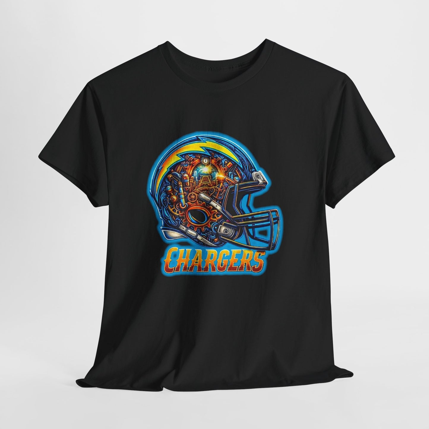 Sports Chargers Football Helmet #2 Unisex Heavy Cotton Tee