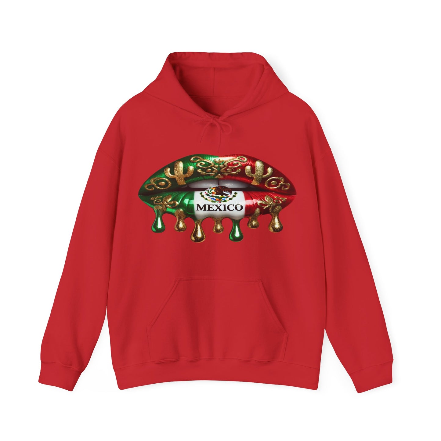 Mexico Dripping Flag Lips Hoodie — Mexican Pride Pullover