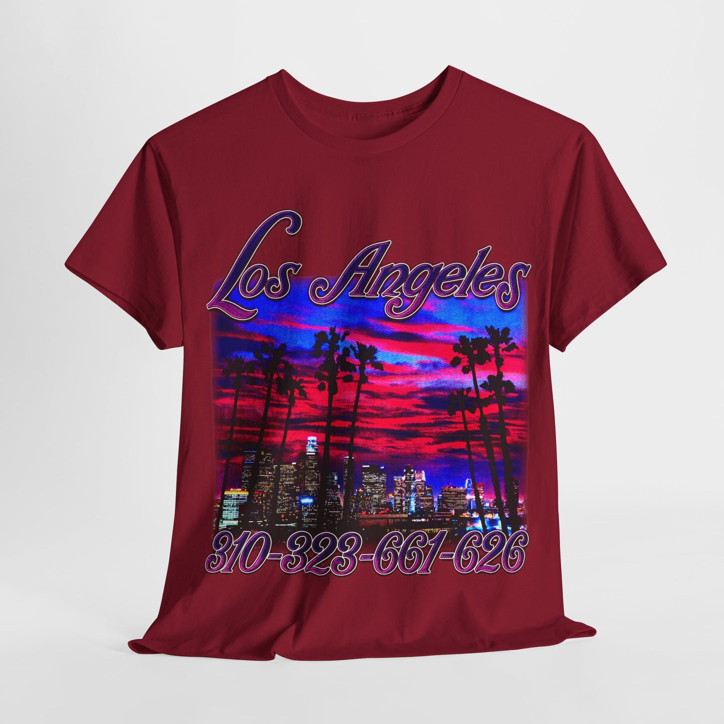 Los Angeles City Area Codes Unisex Heavy Cotton Tee - 312tshirts 2