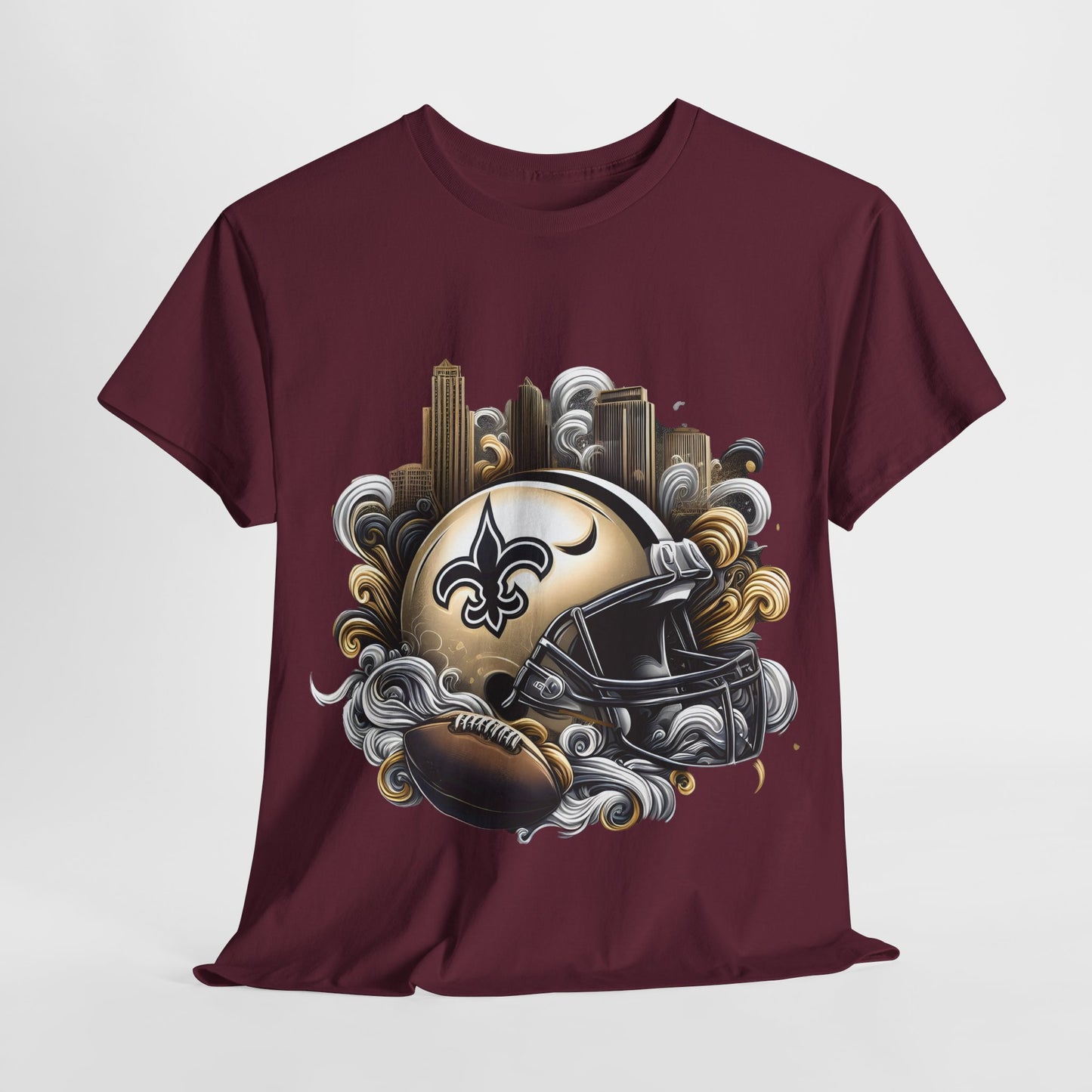 Sports Saints Football Helmet #17 Unisex Heavy Cotton Tee