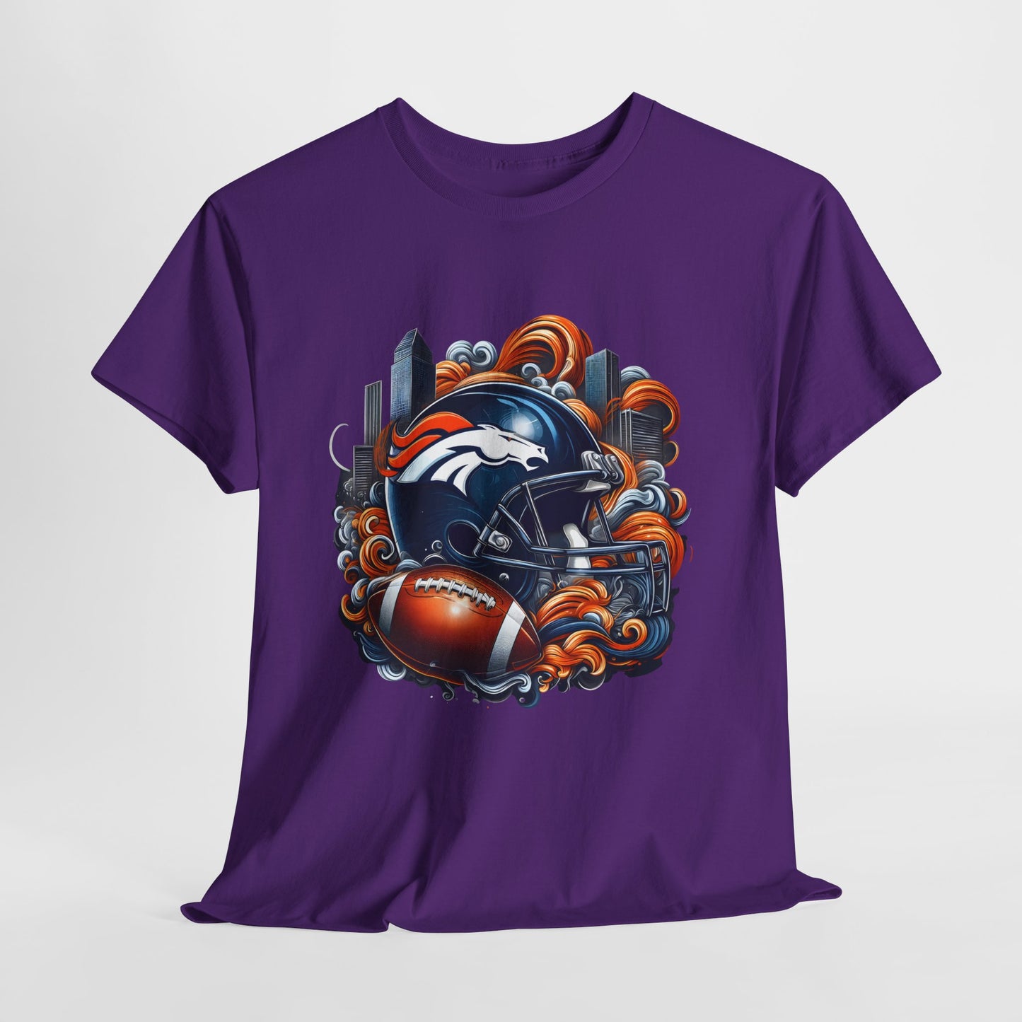 Sports Broncos Football Helmet #27 Unisex Heavy Cotton Tee