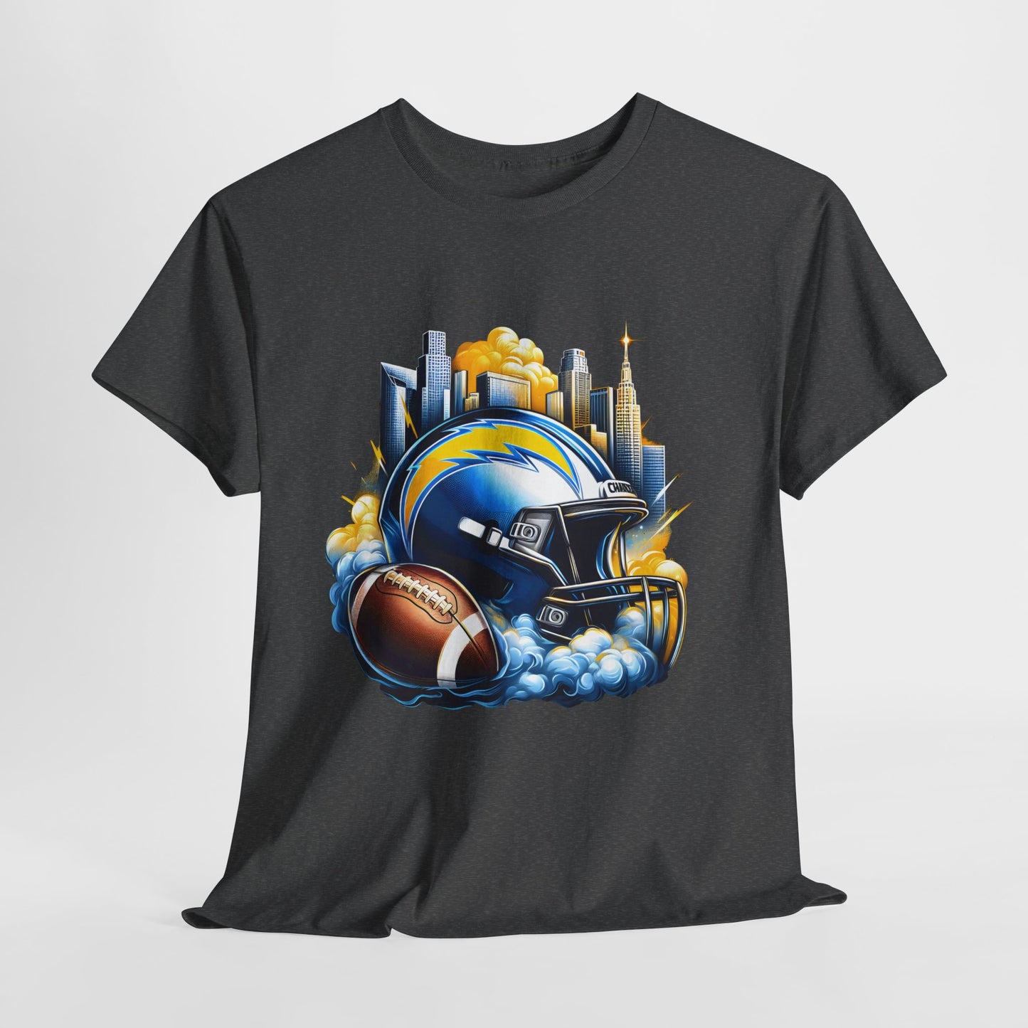 Sports Chargers Football Helmet #1 Unisex Heavy Cotton Tee