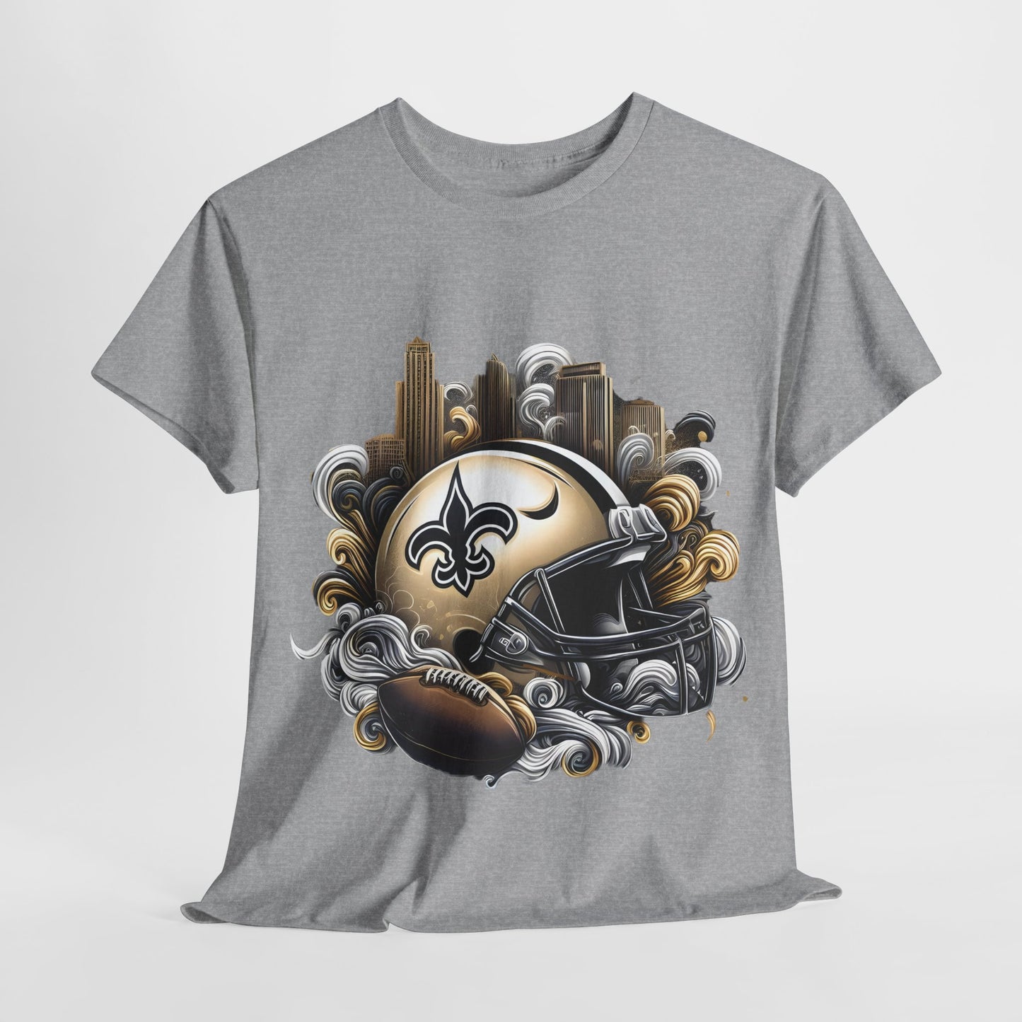 Sports Saints Football Helmet #17 Unisex Heavy Cotton Tee