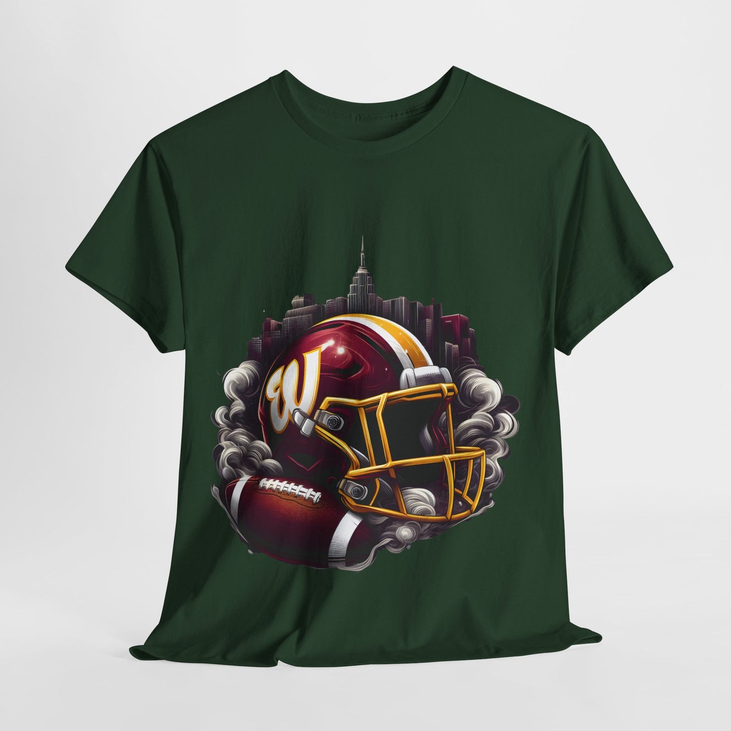 Sports Commanders Football Helmet #18 Unisex Heavy Cotton Tee