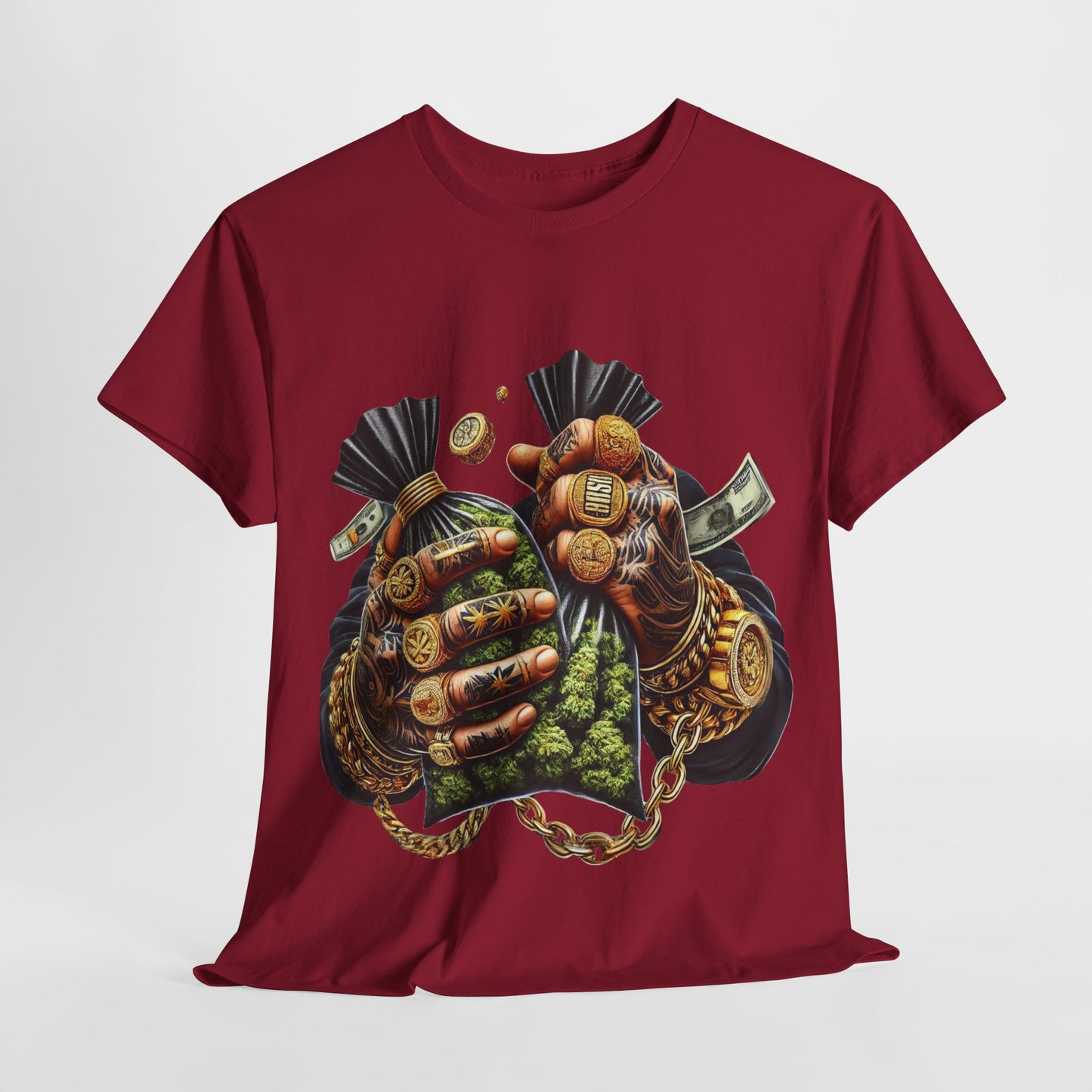 420 Two Hands #2 Weed Bags 1 Unisex Heavy Cotton Tee - 312tshirts 2