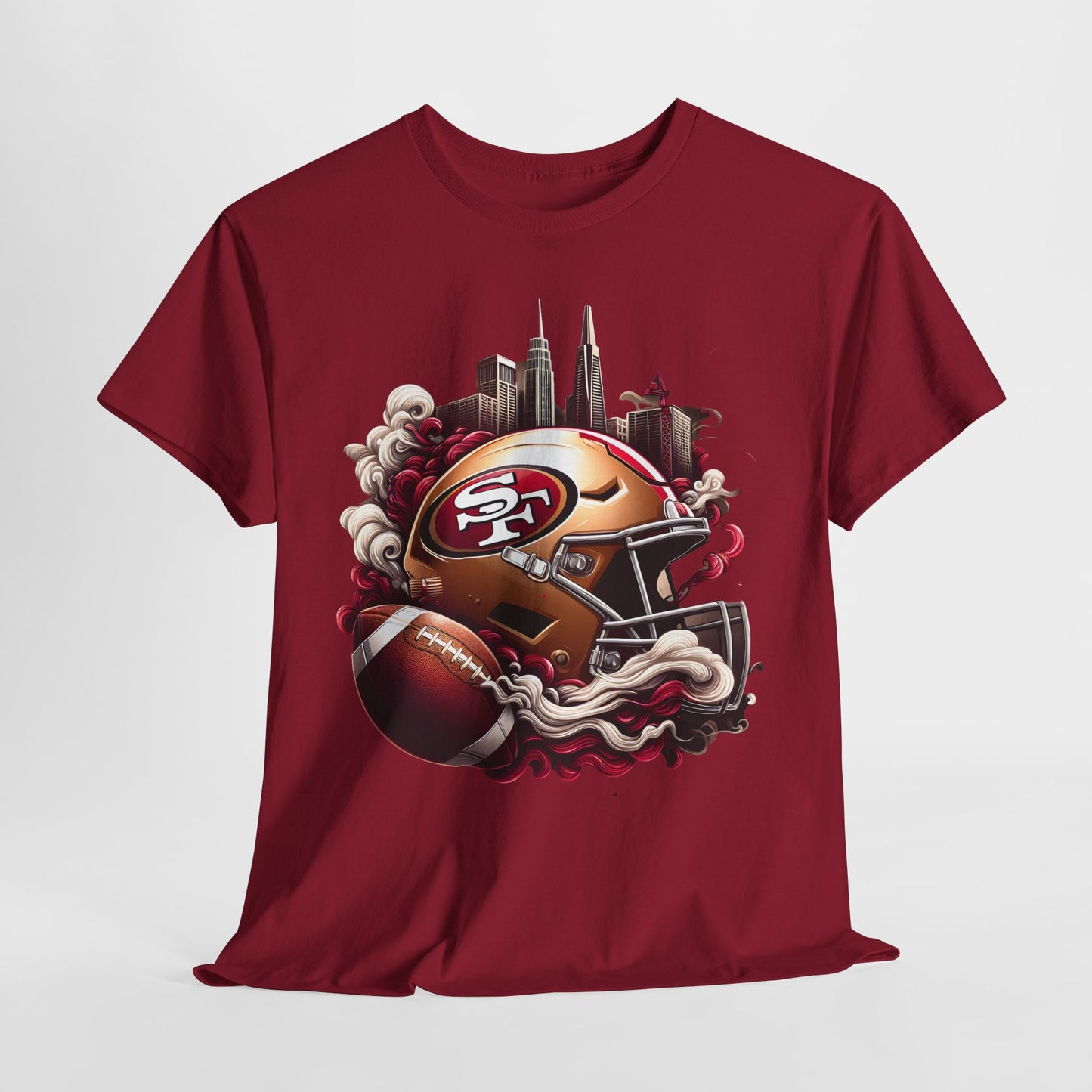 Sports 49ers Football Helmet #1 Unisex Heavy Cotton Tee