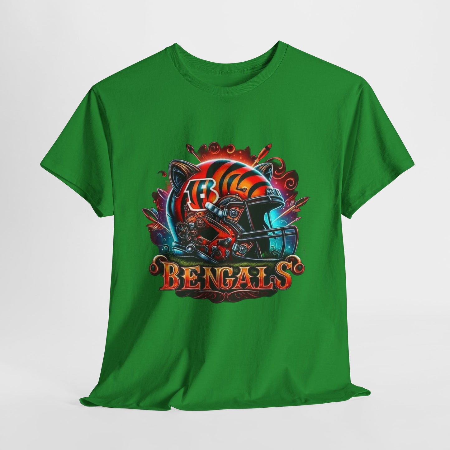 Sports Bengals Football Helmet #2 Unisex Heavy Cotton Tee
