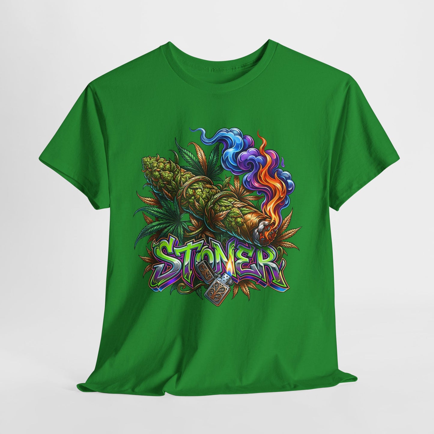 420 Psychedelic Blunt Unisex Heavy Cotton Tee - 312tshirts 2