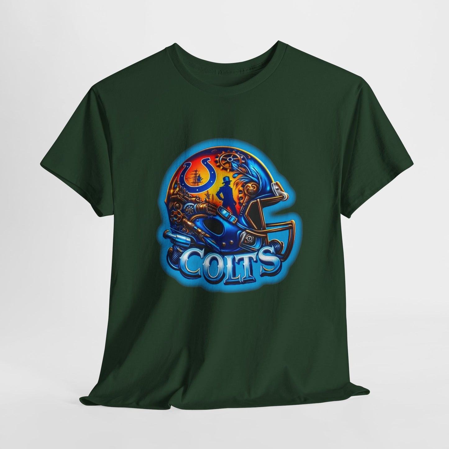 Sports Colts Football Helmet #2 Unisex Heavy Cotton Tee