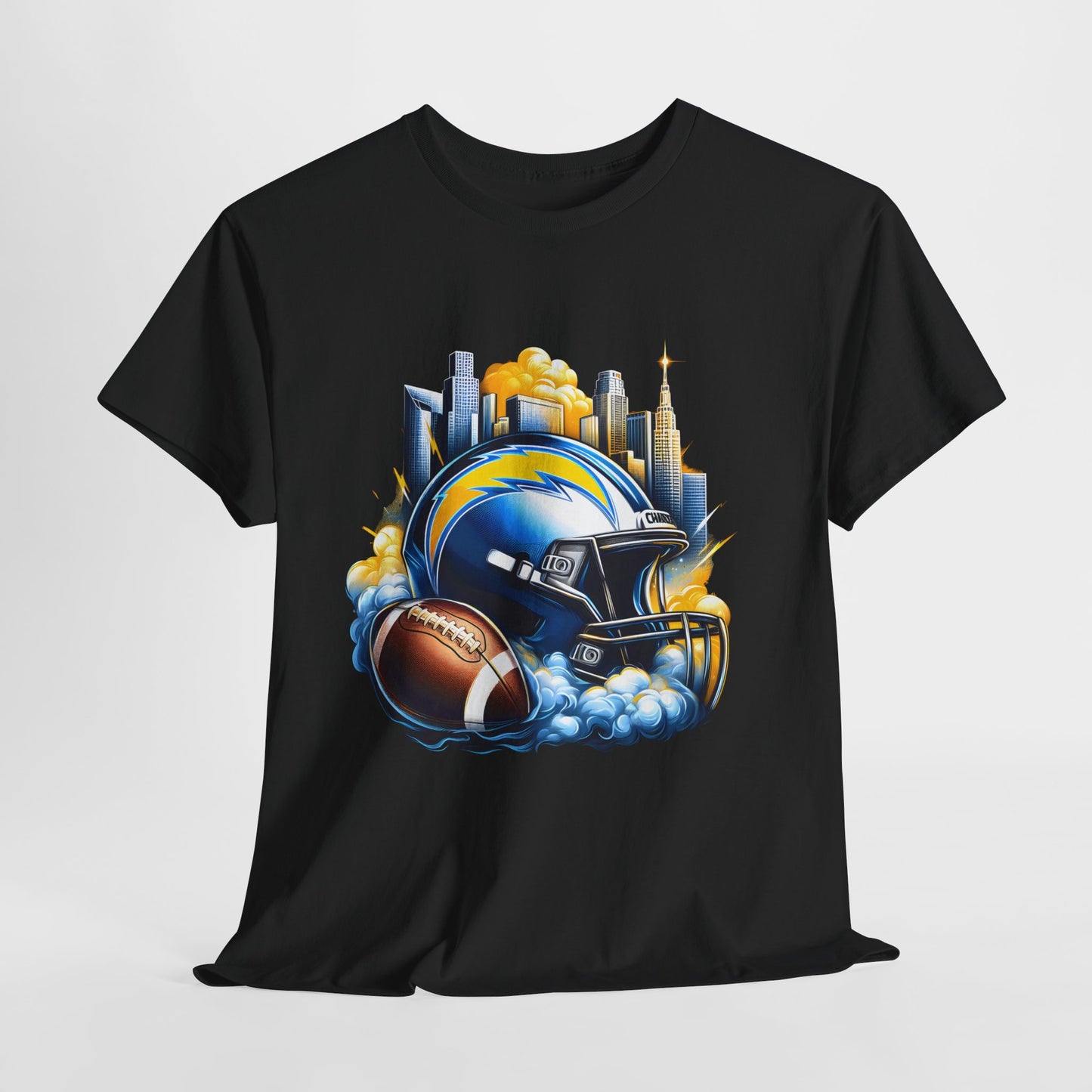 Sports Chargers Football Helmet #1 Unisex Heavy Cotton Tee