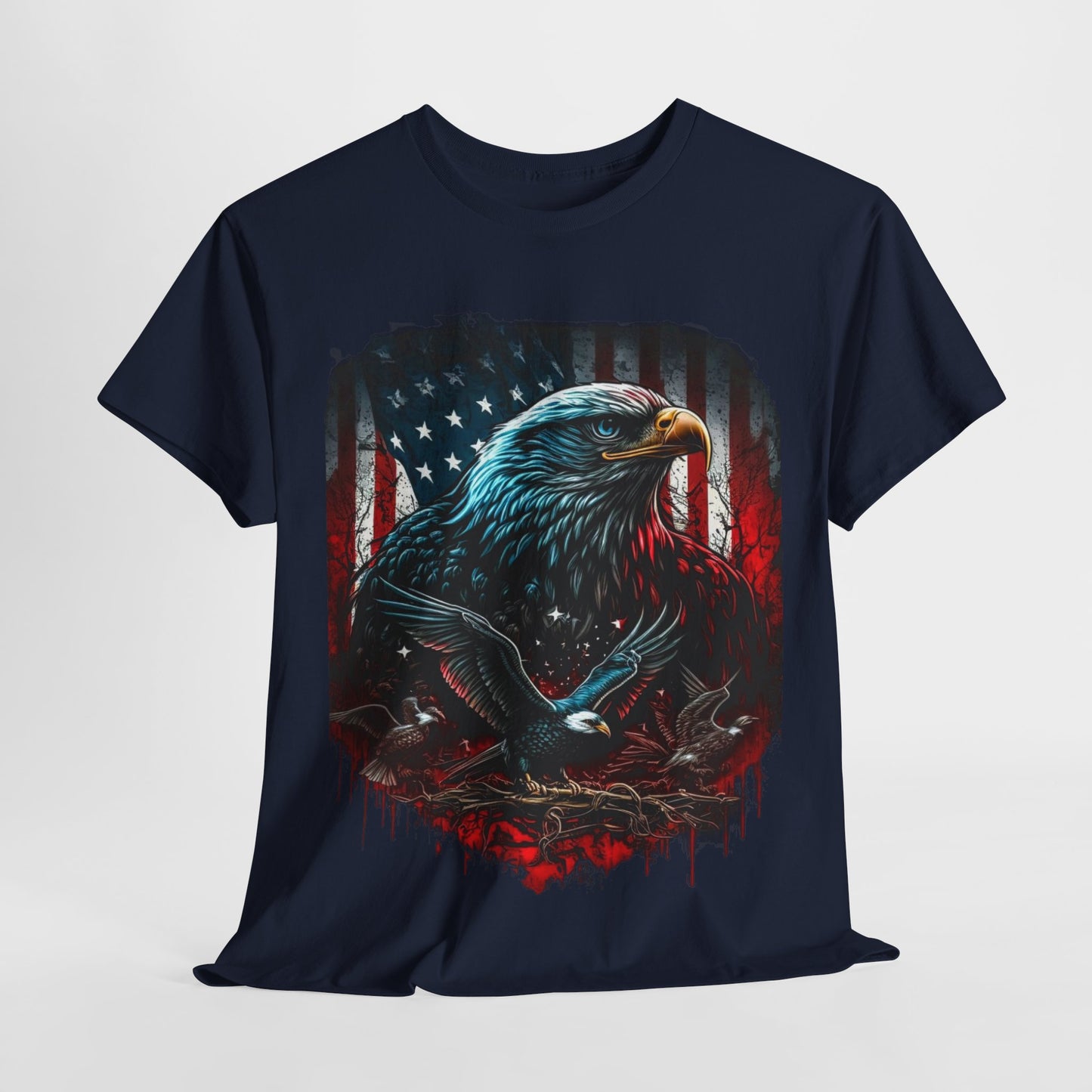 Patriotic US Flag & Eagle #1 Unisex Heavy Cotton Tee - 312tshirts 2