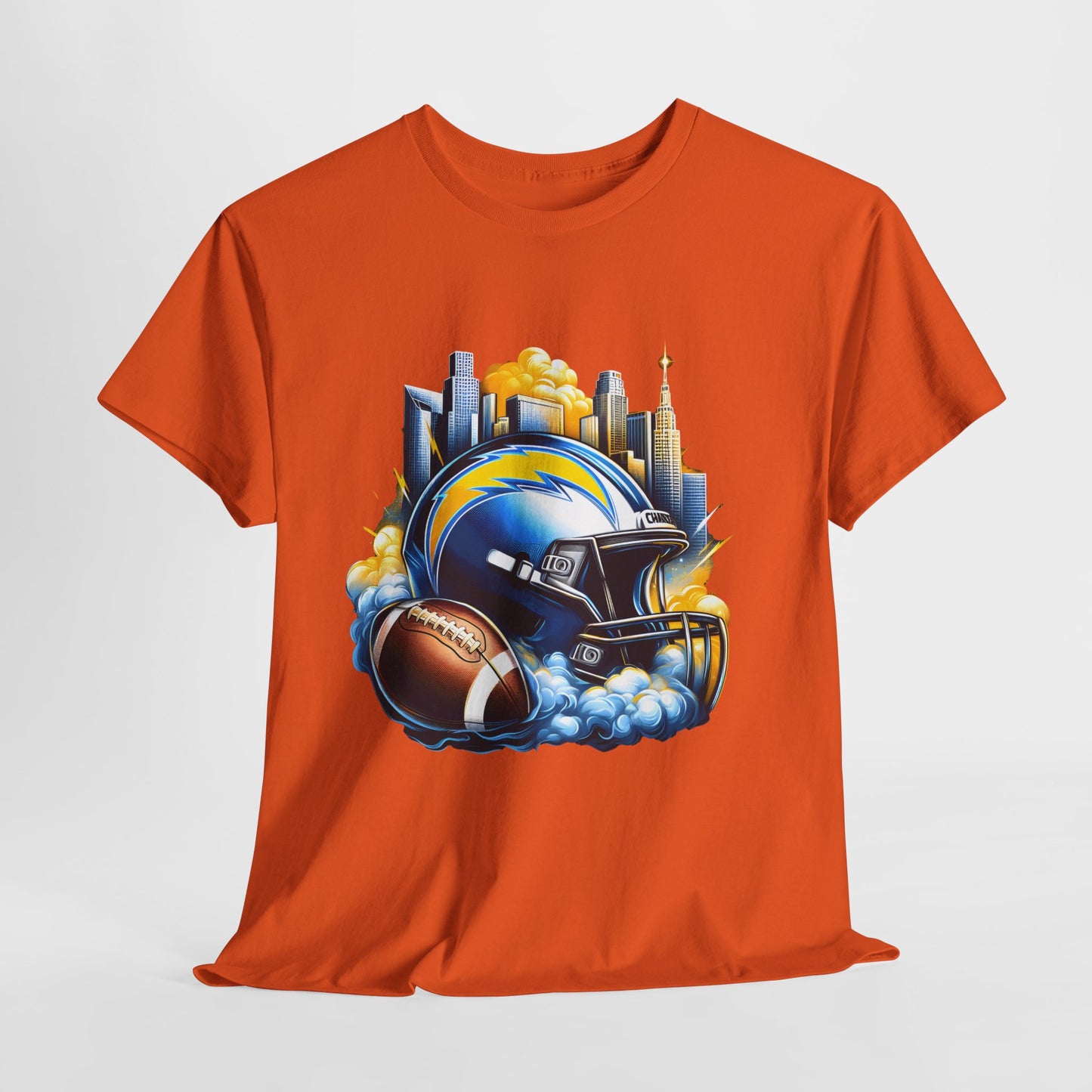 Sports Chargers Football Helmet #1 Unisex Heavy Cotton Tee