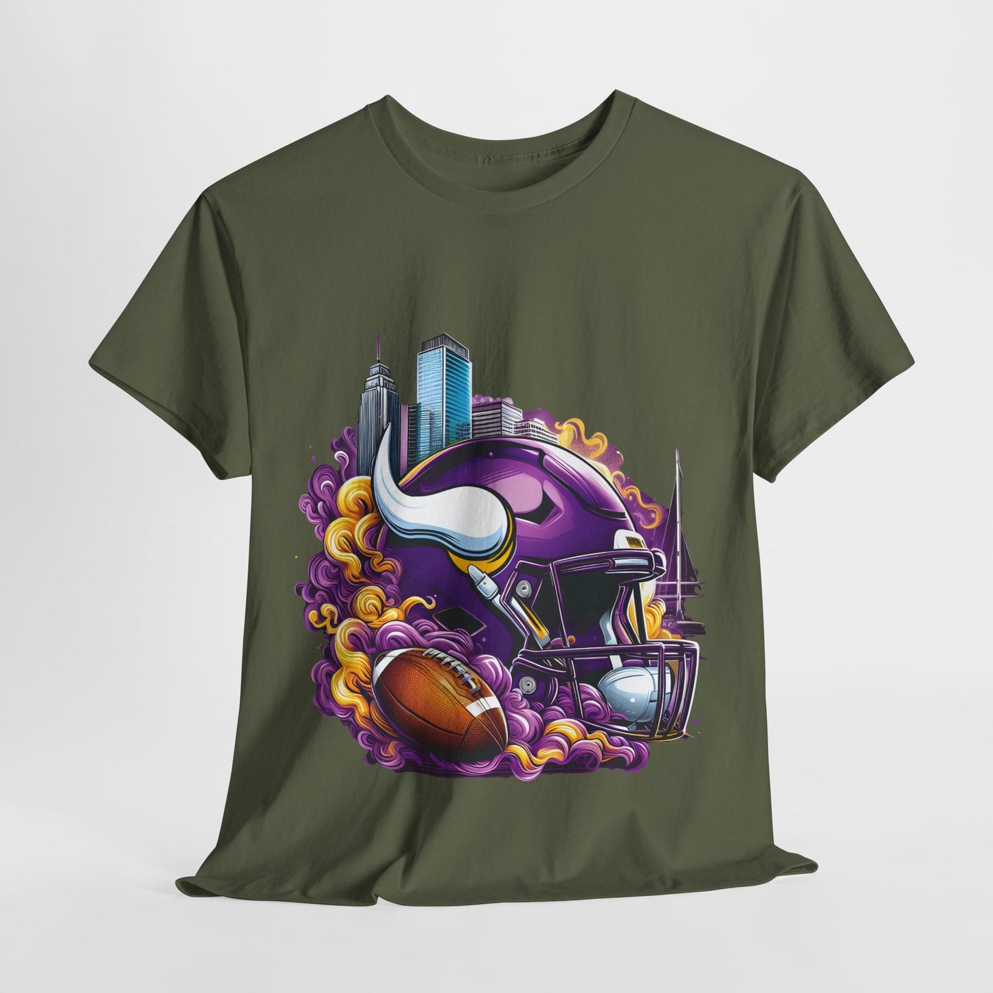 Sports Viking Football Helmet #20 Unisex Heavy Cotton Tee