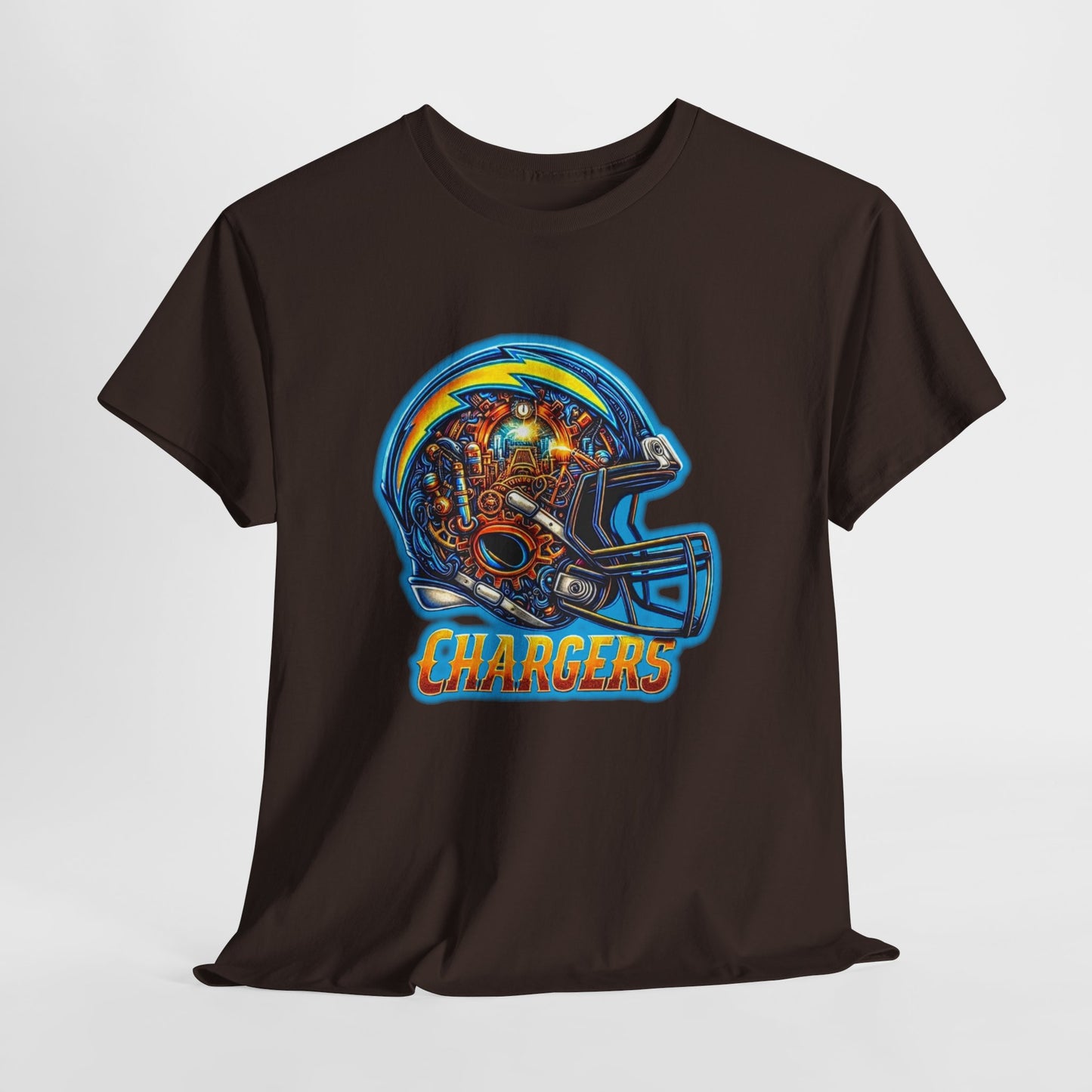 Sports Chargers Football Helmet #2 Unisex Heavy Cotton Tee