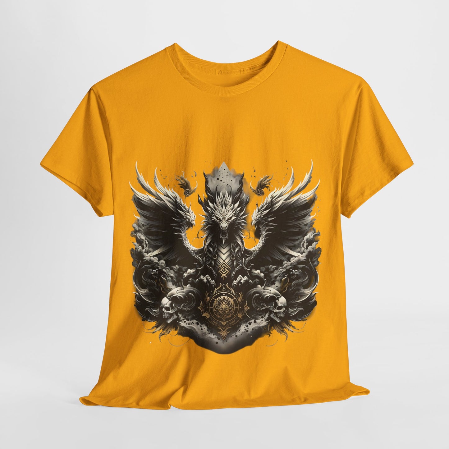 White Dragon & 2 Skulls Unisex Heavy Cotton Tee - 312tshirts 2