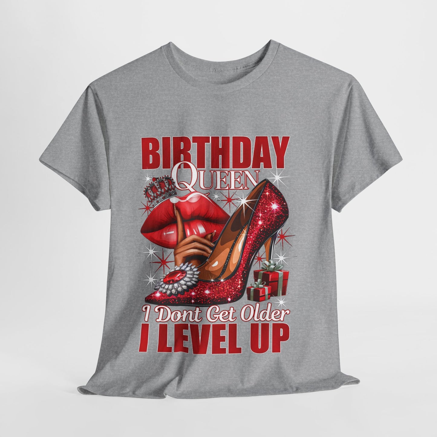 Birthday Queen Lips & Shoe #9 Heavy Cotton Tee