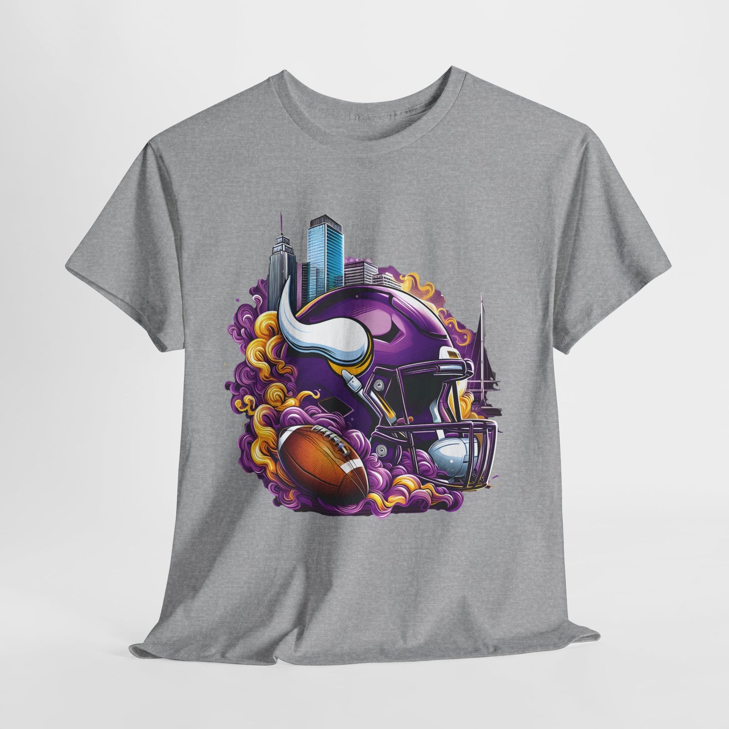 Sports Vikings Football Helmet #1 Unisex Heavy Cotton Tee