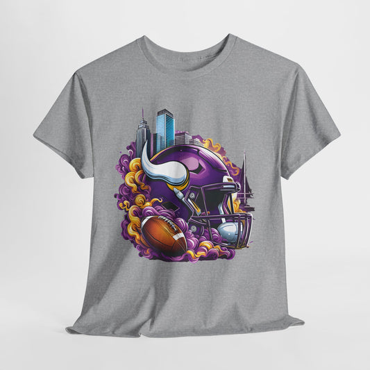 Sports Vikings Football Helmet #1 Unisex Heavy Cotton Tee