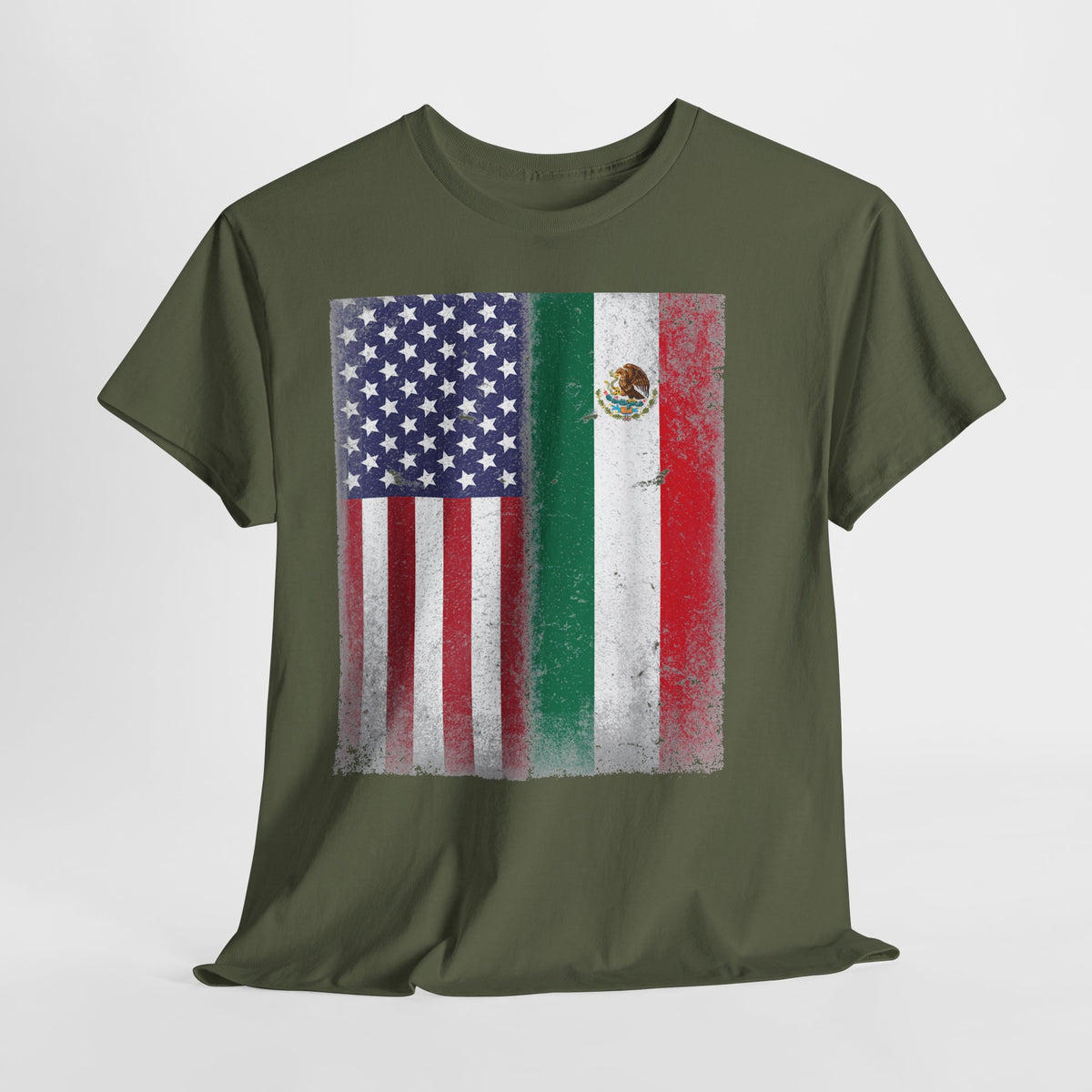 American & Mexican Heritage Flags #1 Unisex Heavy Cotton Tee - 312tshirts 2