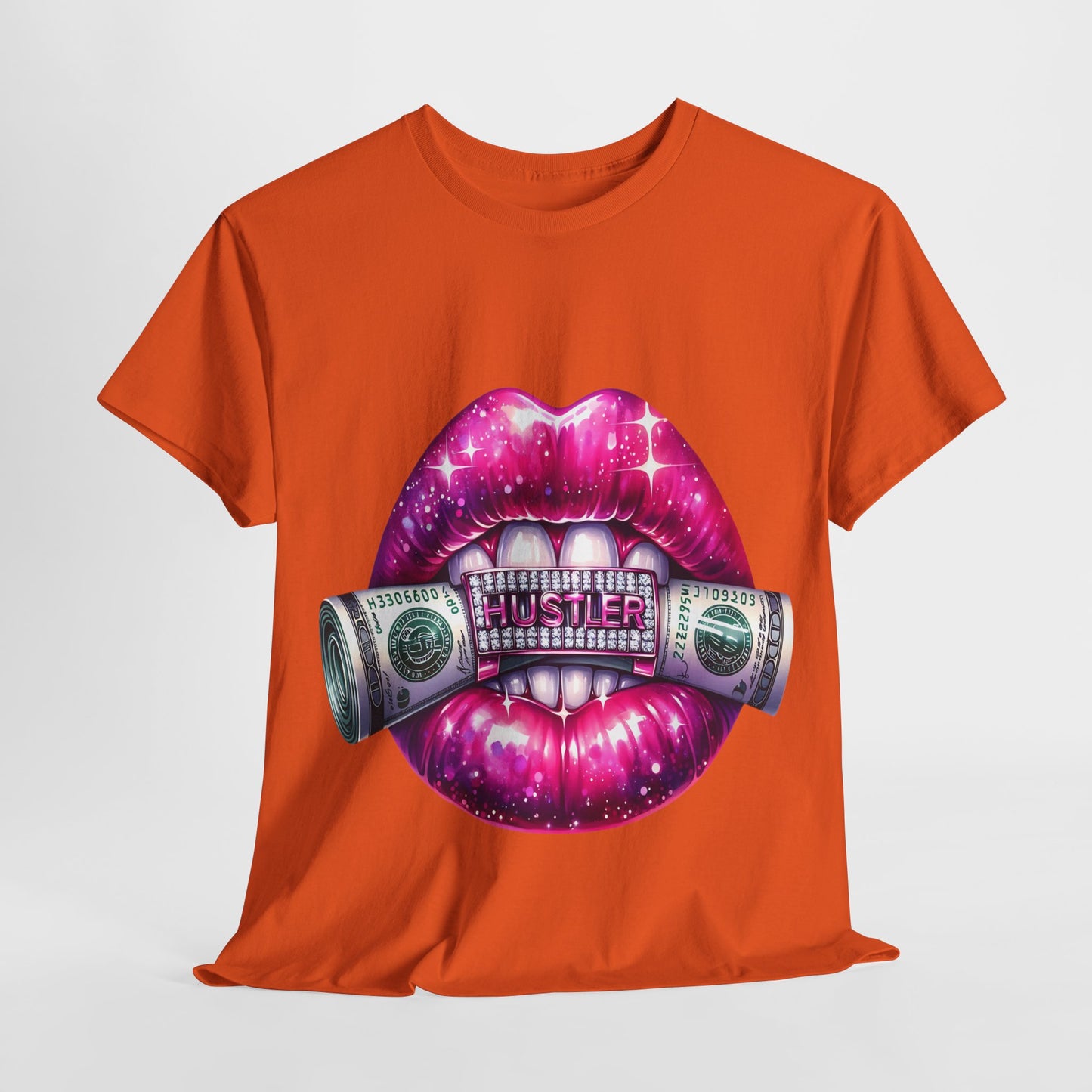 Hustler Dollar Bill Bling Lips #1 Unisex Heavy Cotton Tee - 312tshirts 2