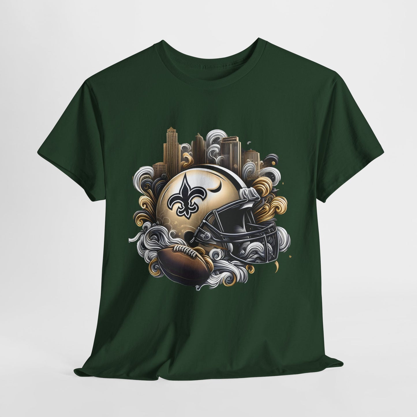 Sports Saints Football Helmet #1 Unisex Heavy Cotton Tee
