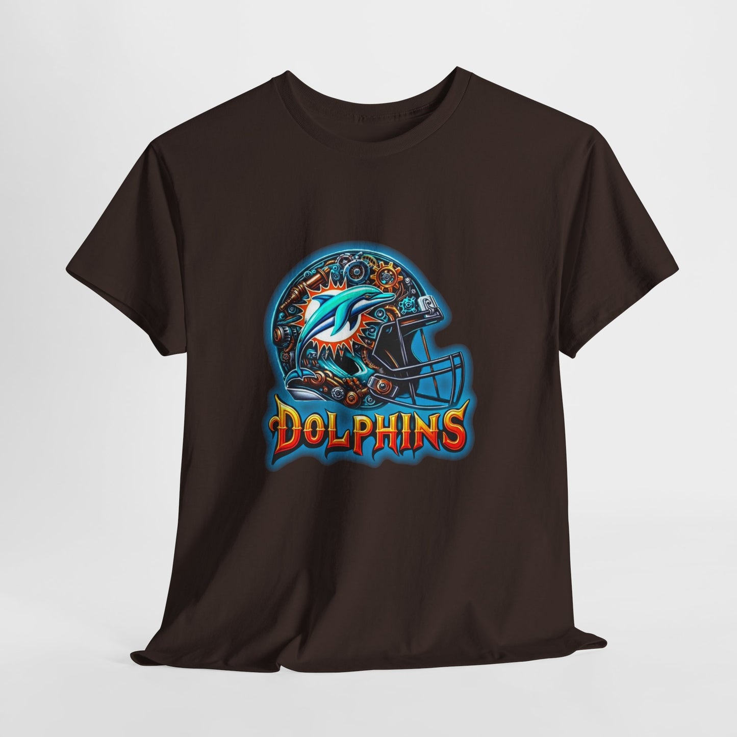 Sports Dolphins Football Helmet #2 Unisex Heavy Cotton Tee