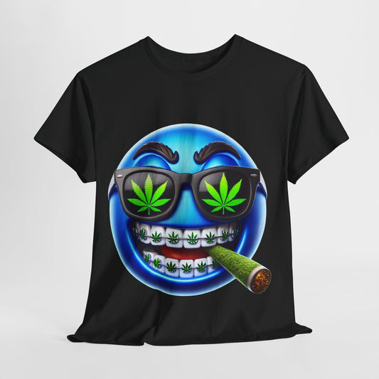 420 Blue Emoji #1 Unisex Heavy Cotton Tee