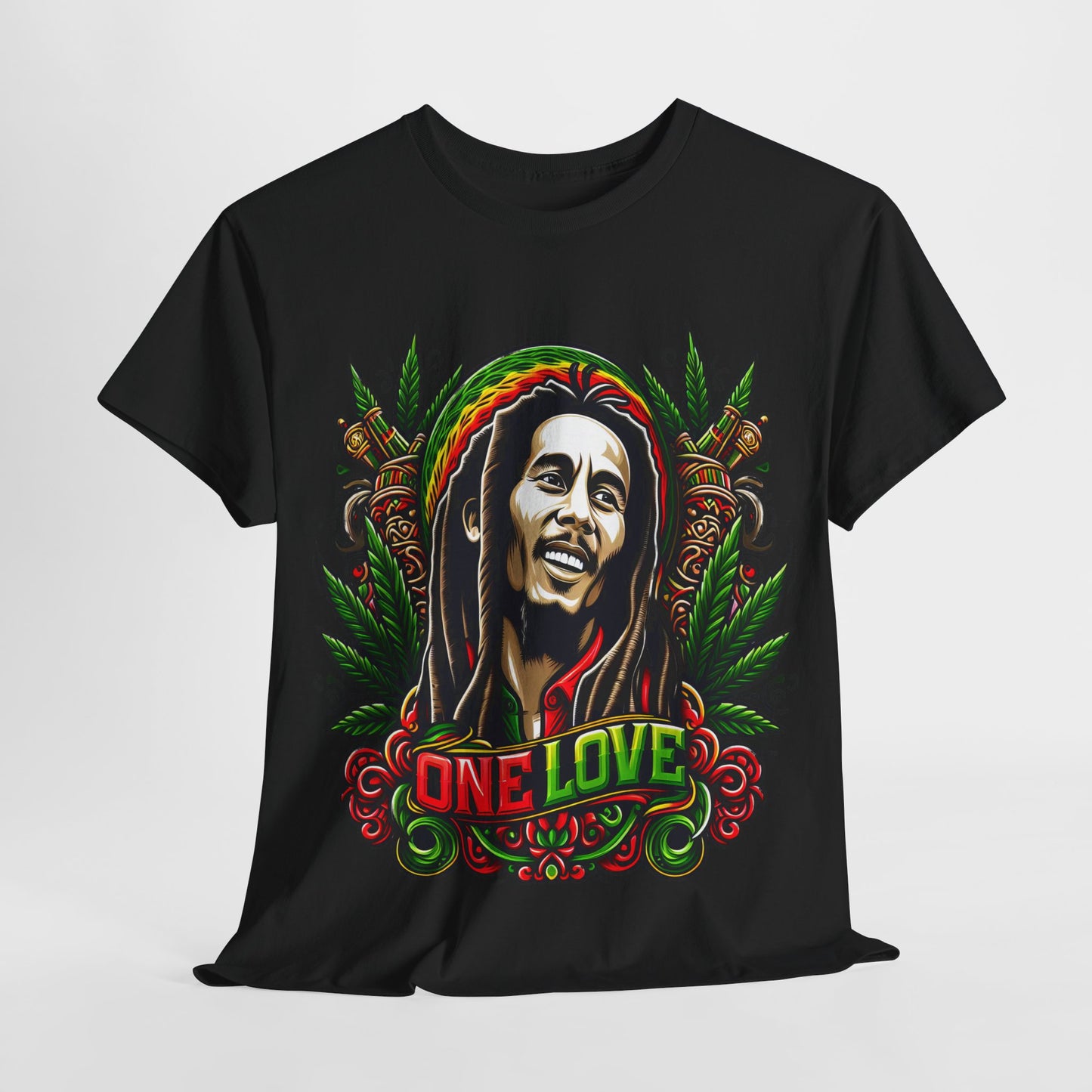 Rasta Reggae Marley #1 Unisex Heavy Cotton Tee - 312tshirts 2