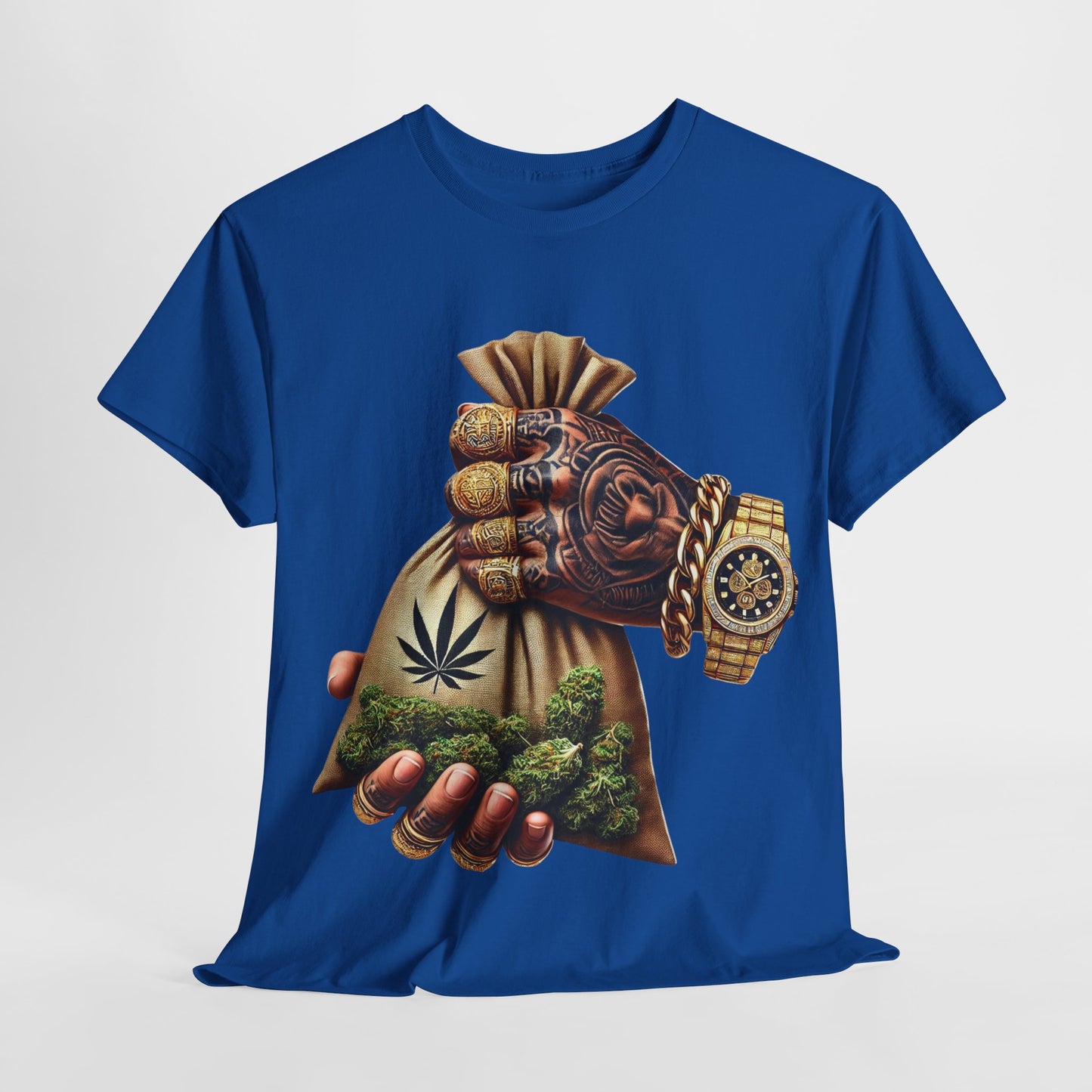 420 Hand Holding Weed Bag #3 Unisex Heavy Cotton Tee - 312tshirts 2