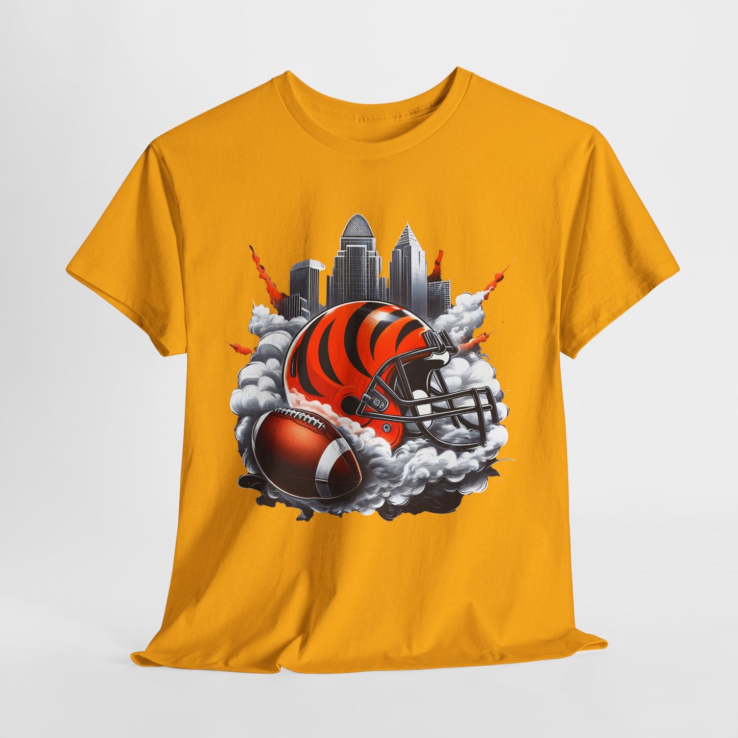 Sports Bengals Football Helmet #1 Unisex Heavy Cotton Tee