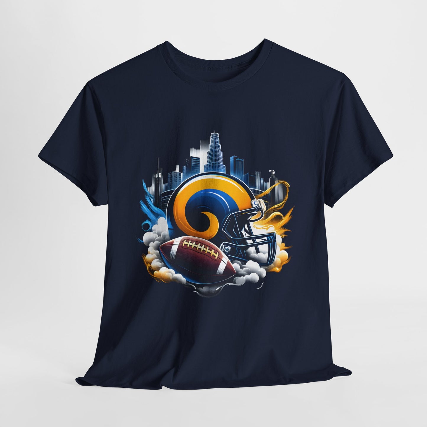 Sports Rams Football Helmet #1 Unisex Heavy Cotton Tee