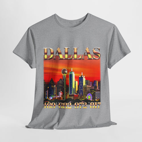 Dallas area code Unisex Heavy Cotton Tee