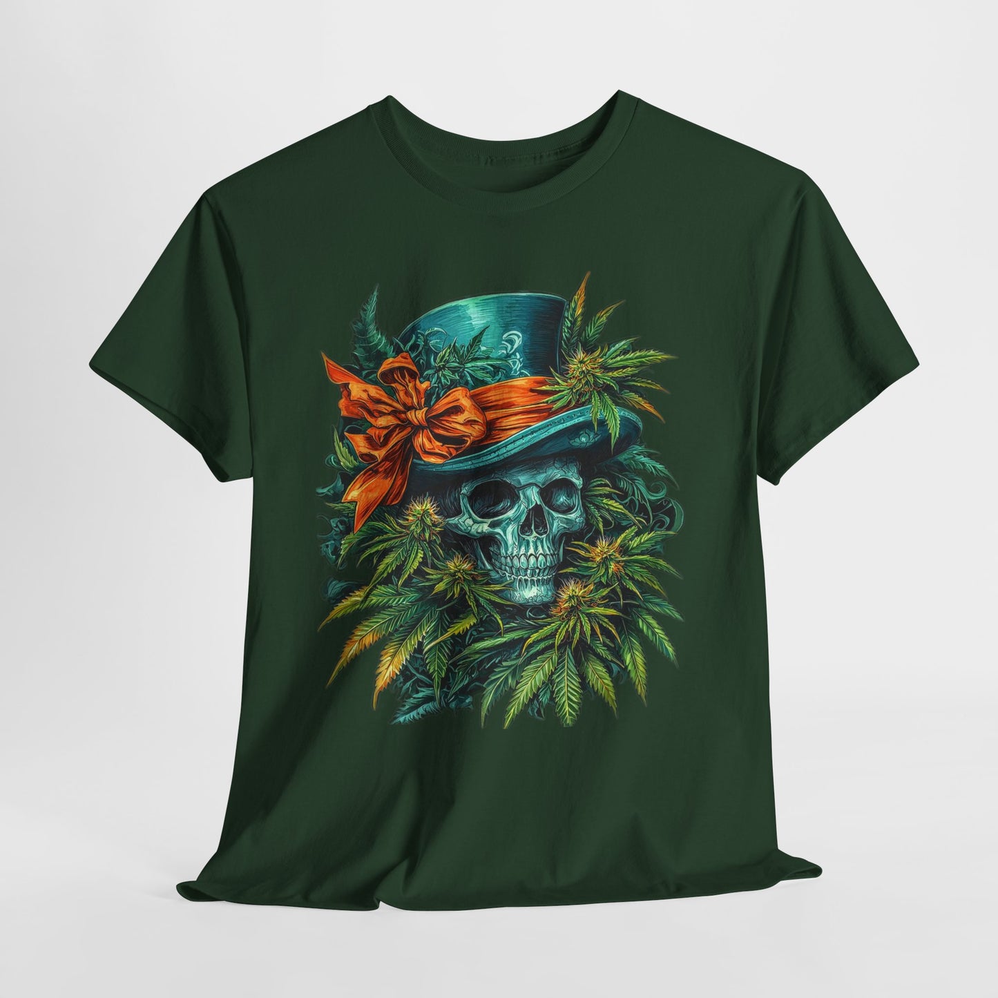 420 Skull Floral & Hat #5 Unisex Heavy Cotton Tee