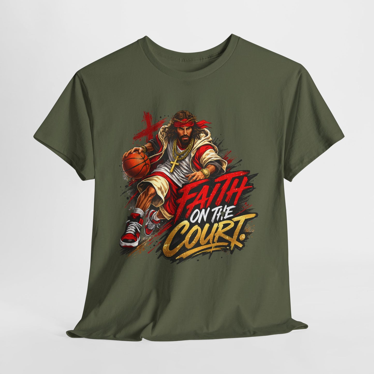 Basketball Faith on the Court Unisex Heavy Cotton Tee - 312tshirts 2