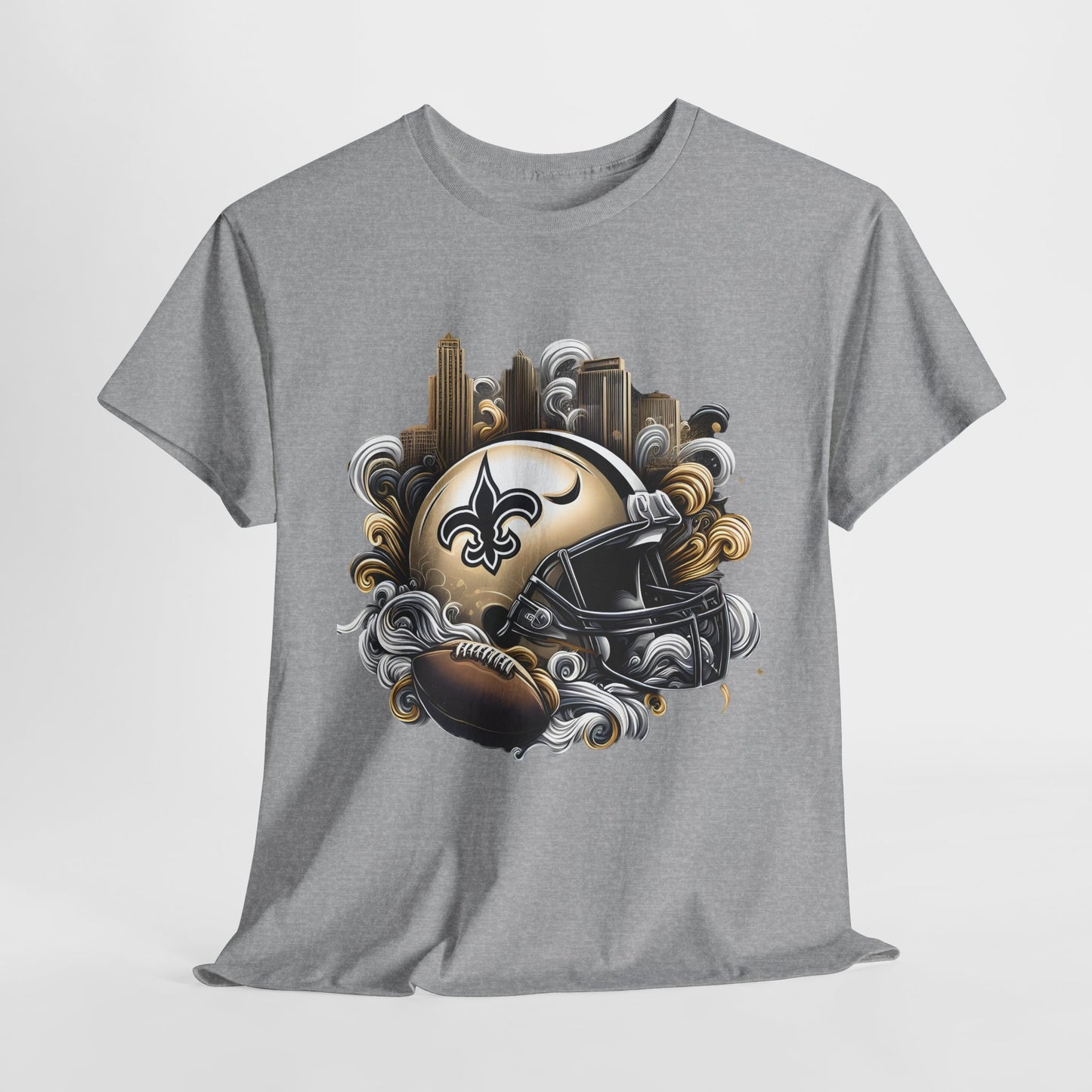 Sports Saints Football Helmet #1 Unisex Heavy Cotton Tee