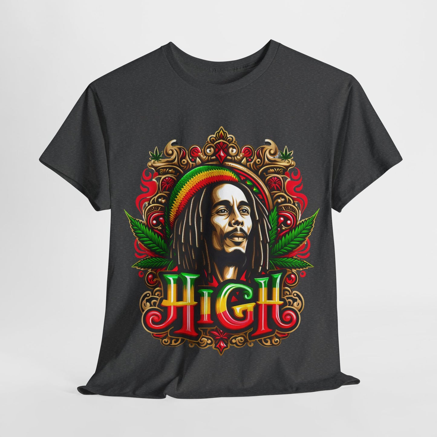 Rasta Reggae Marley #2 Unisex Heavy Cotton Tee - 312tshirts 2