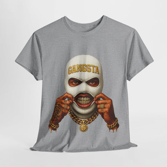 White Ski Mask Unisex Heavy Cotton Tee