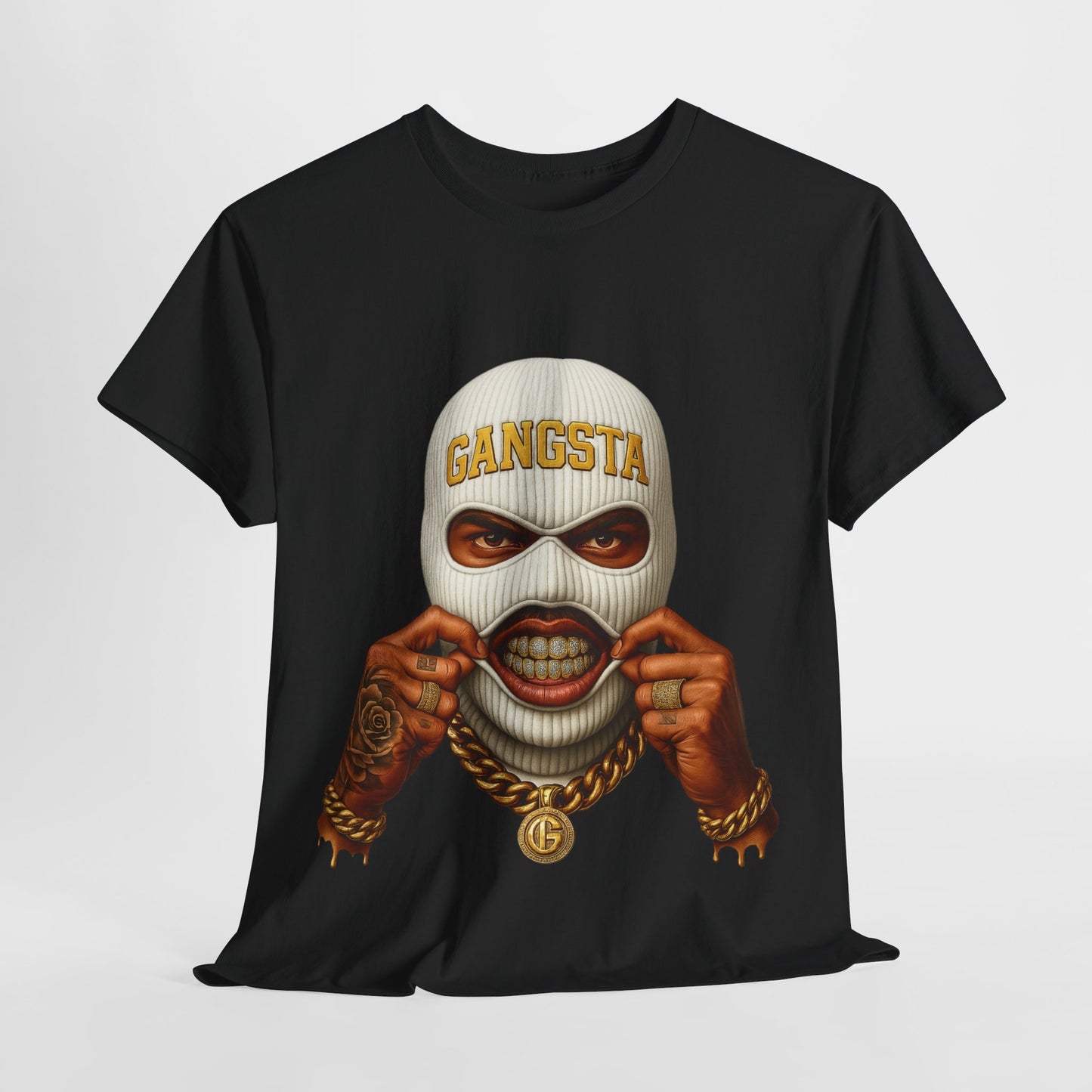 White Ski Mask Unisex Heavy Cotton Tee