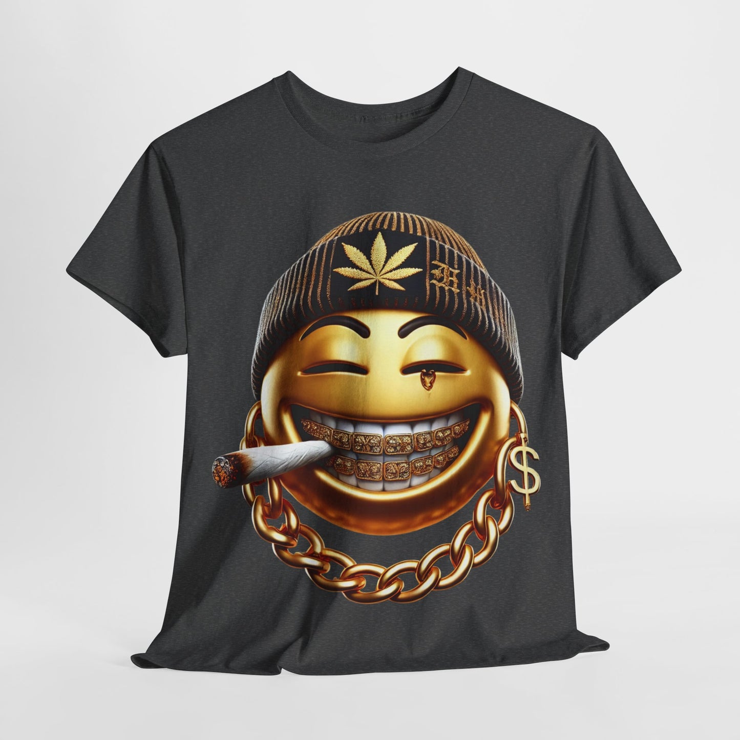 420 Gangster Smokey Gold Emoji #4 Unisex Heavy Cotton Tee - 312tshirts 2