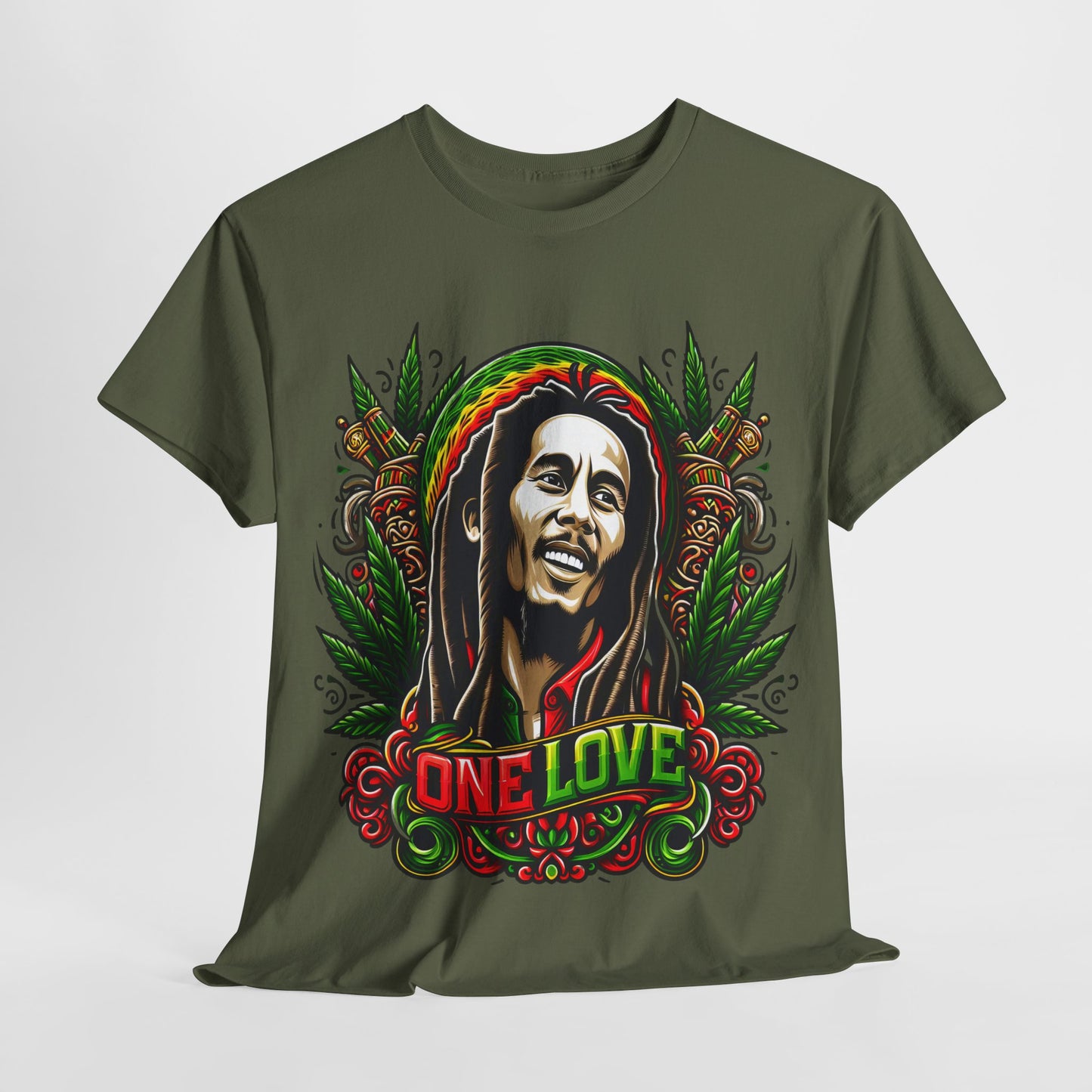 Rasta Reggae Marley #1 Unisex Heavy Cotton Tee - 312tshirts 2
