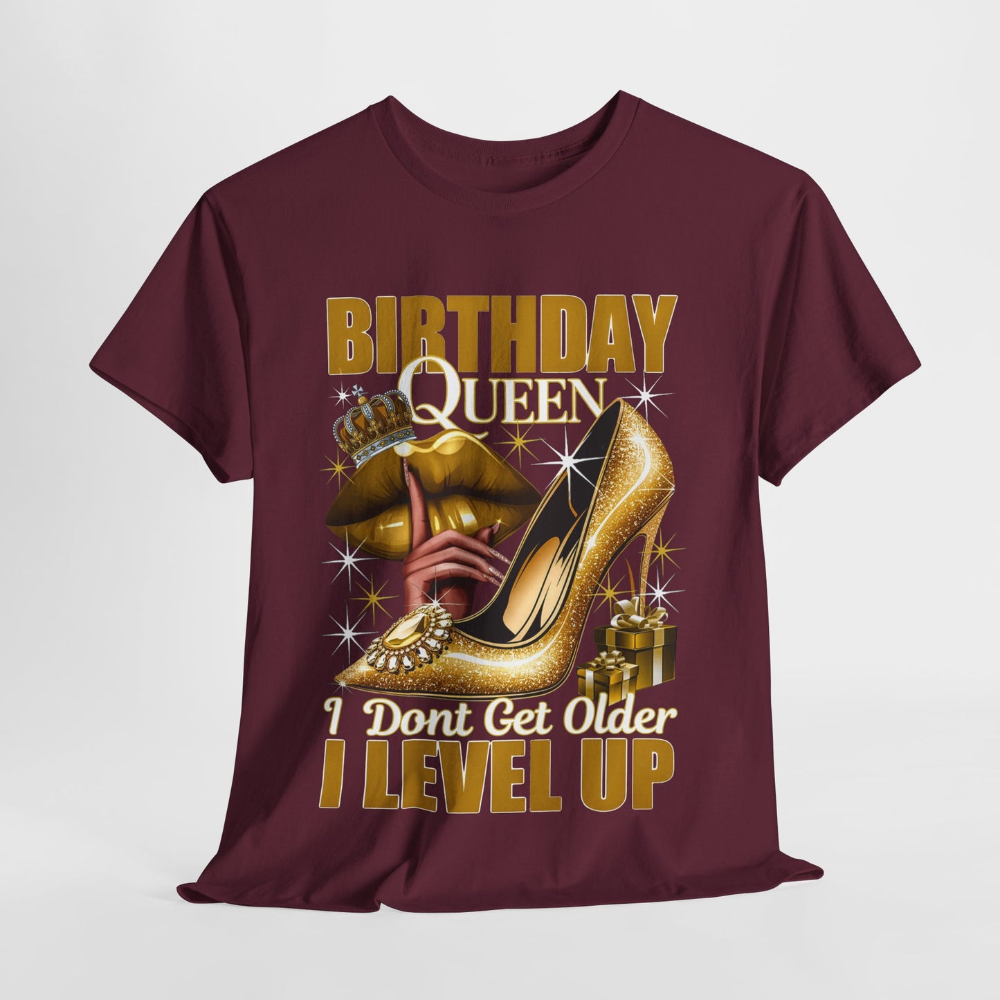 Birthday Queen Lips & Shoe #4 Heavy Cotton Tee